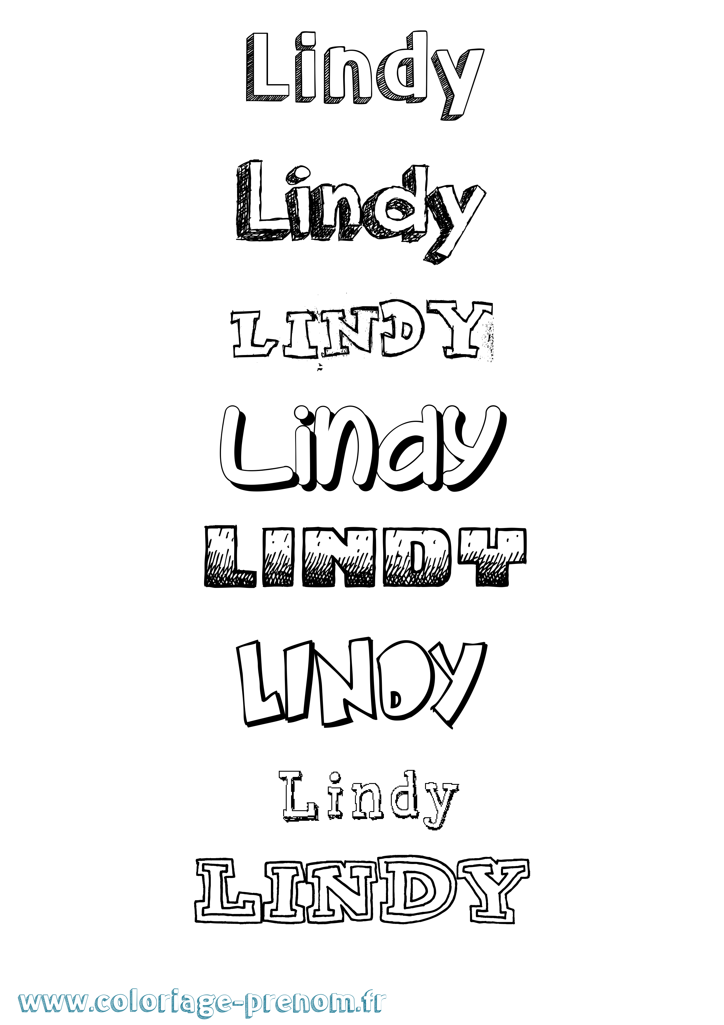 Coloriage Lindy Dessiné Coloriage prénom Lindy Dessiné