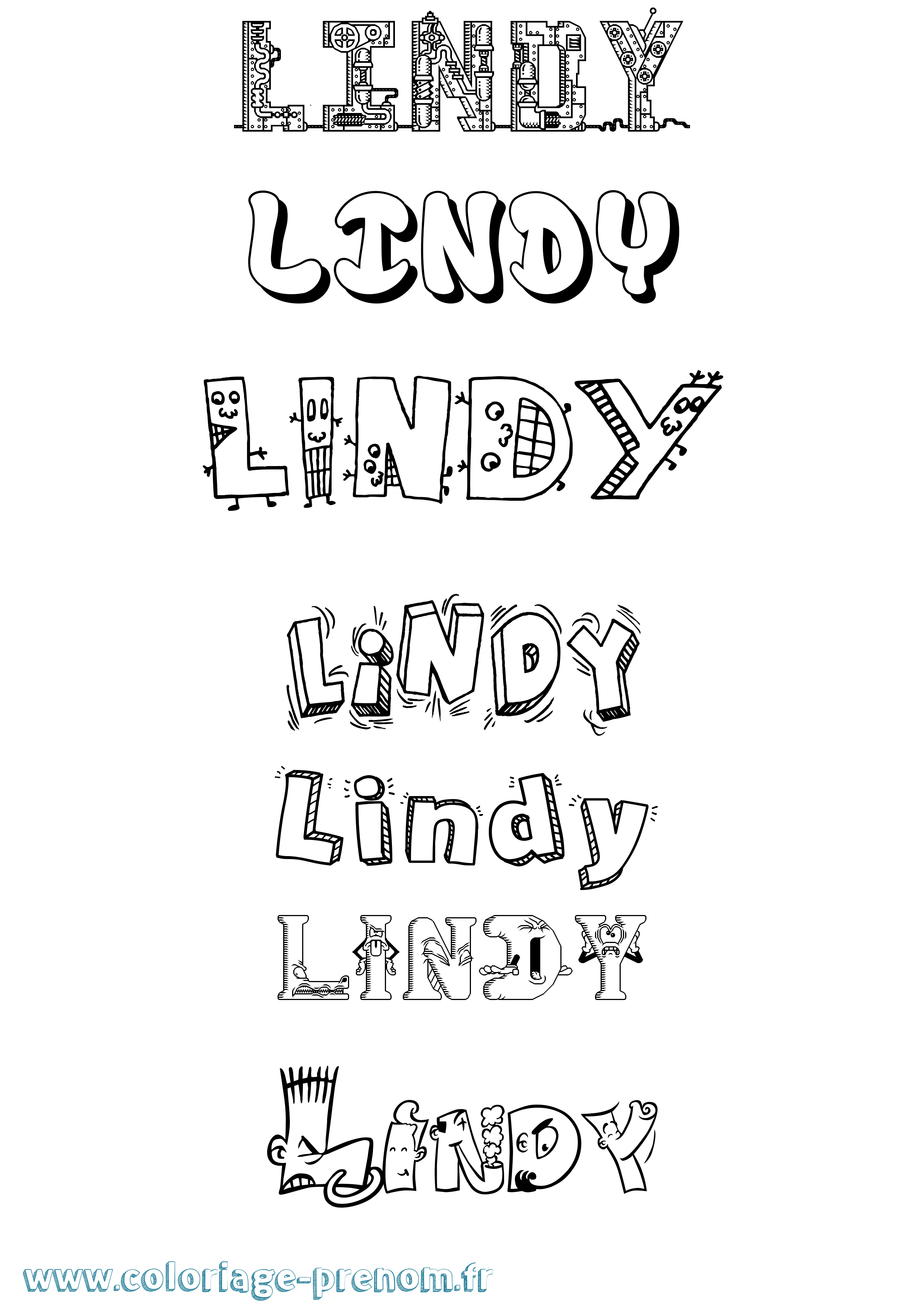 Coloriage Lindy Fun Coloriage prénom Lindy Fun