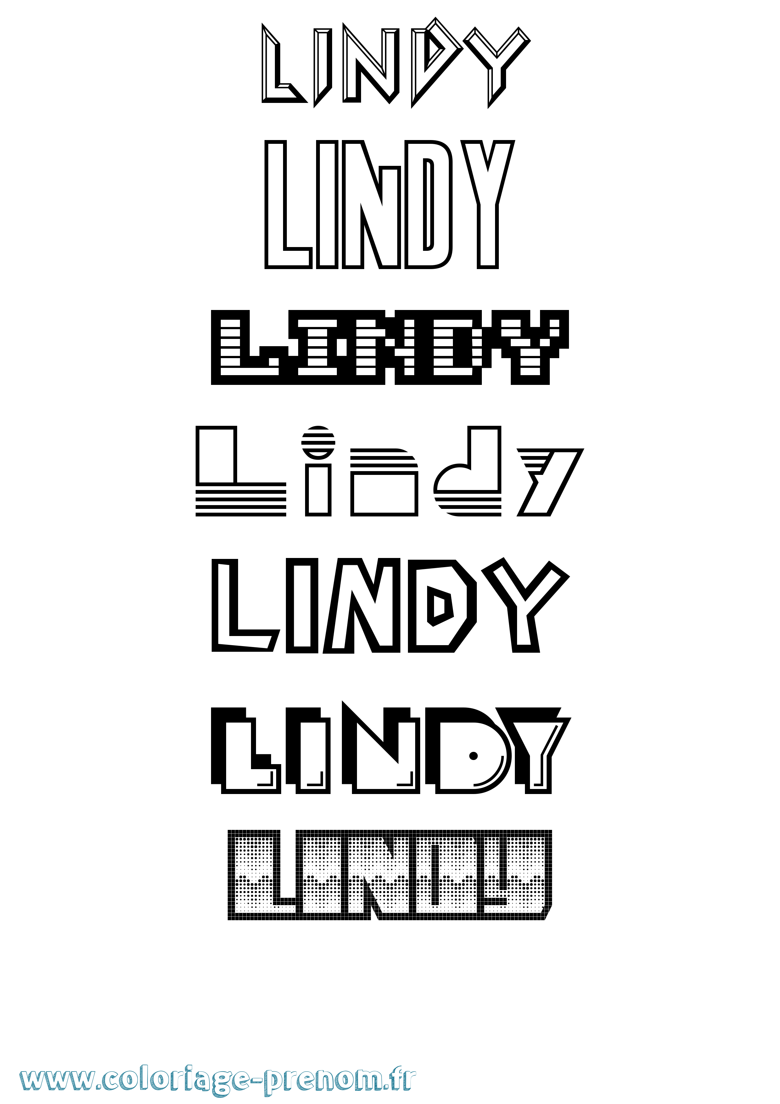 Coloriage Lindy Jeux Vidéos Coloriage prénom Lindy Jeux Vidéos