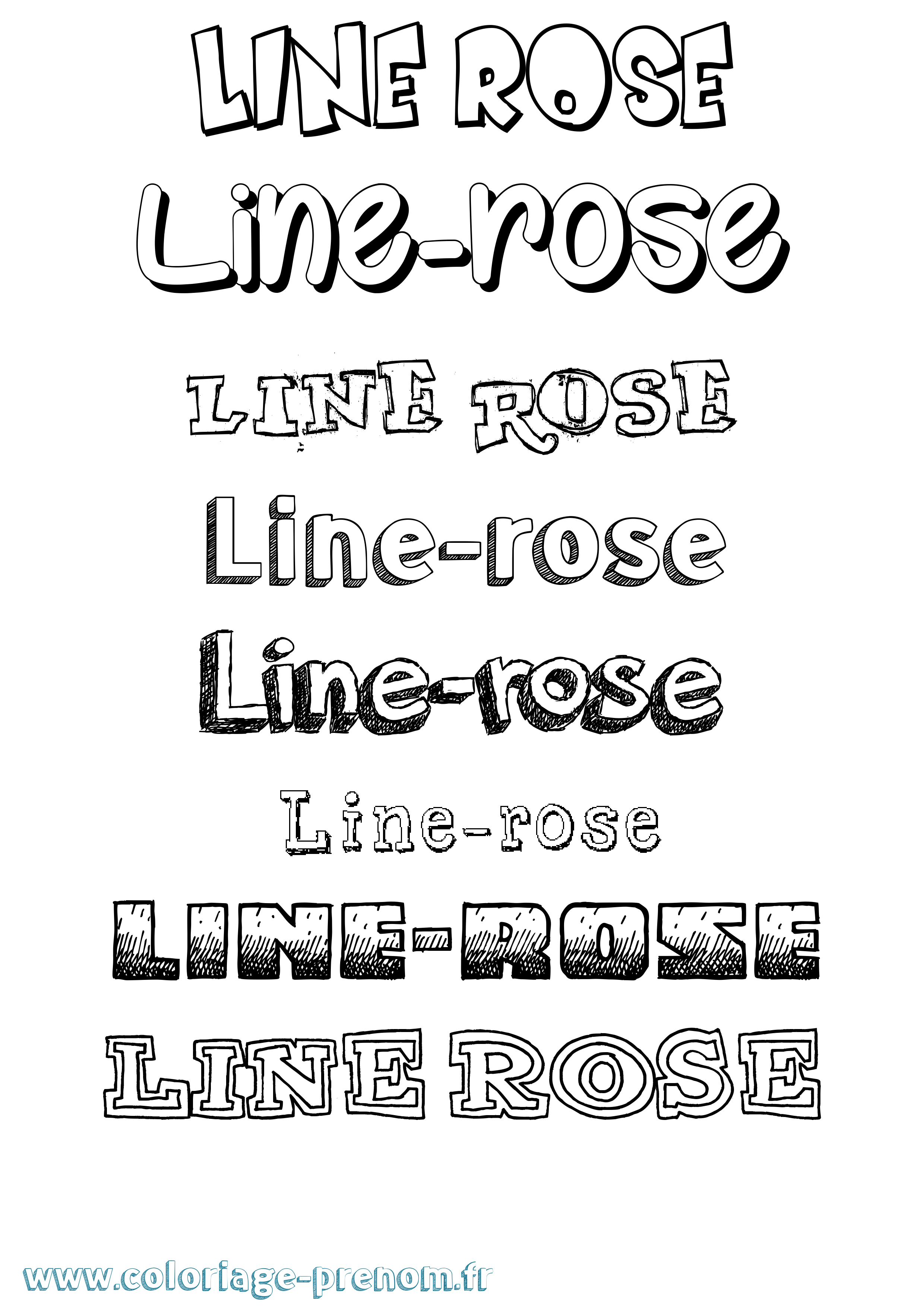 Coloriage Line-Rose Dessiné Coloriage prénom Line-Rose Dessiné