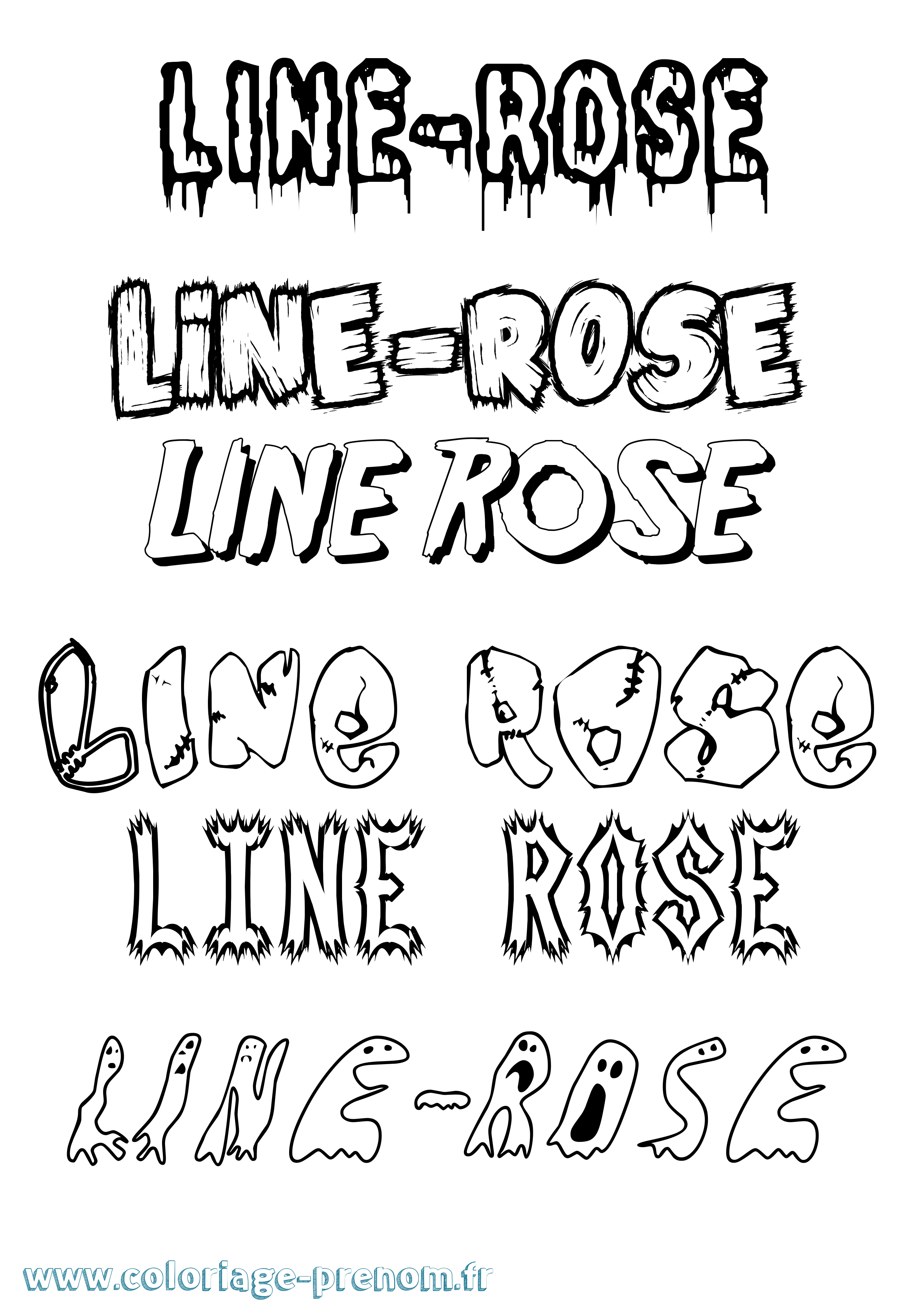 Coloriage Line-Rose Frisson Coloriage prénom Line-Rose Frisson