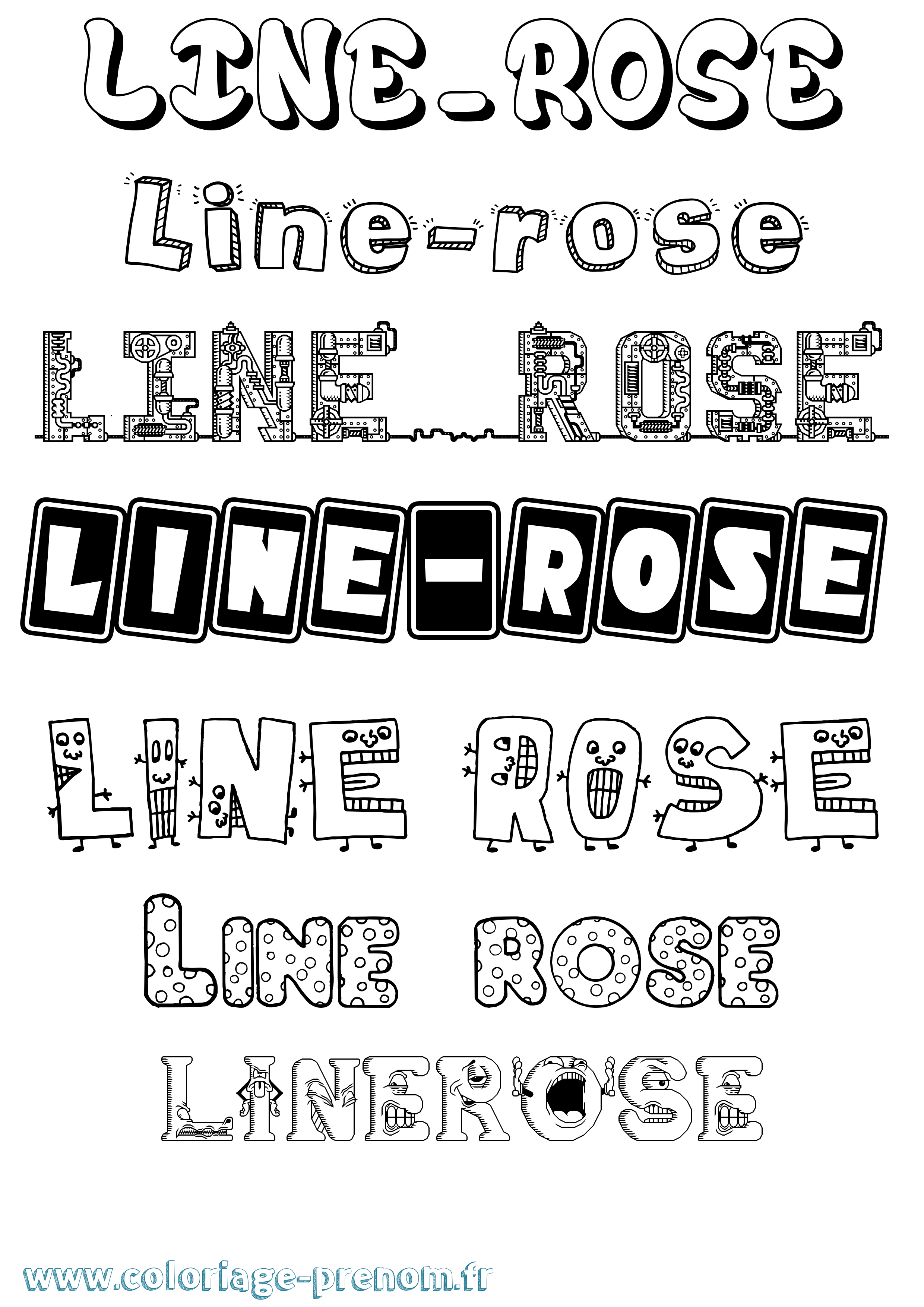 Coloriage Line-Rose Fun Coloriage prénom Line-Rose Fun