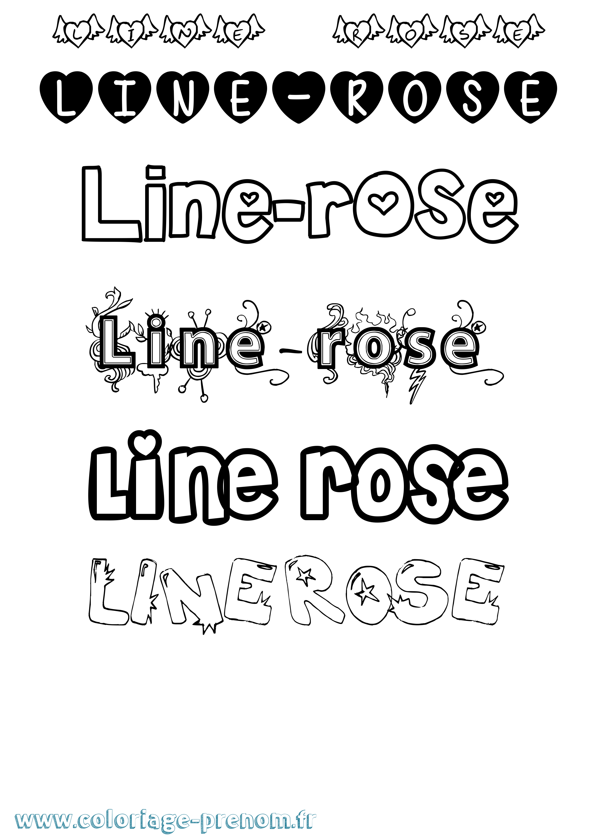 Coloriage Line-Rose Girly Coloriage prénom Line-Rose Girly