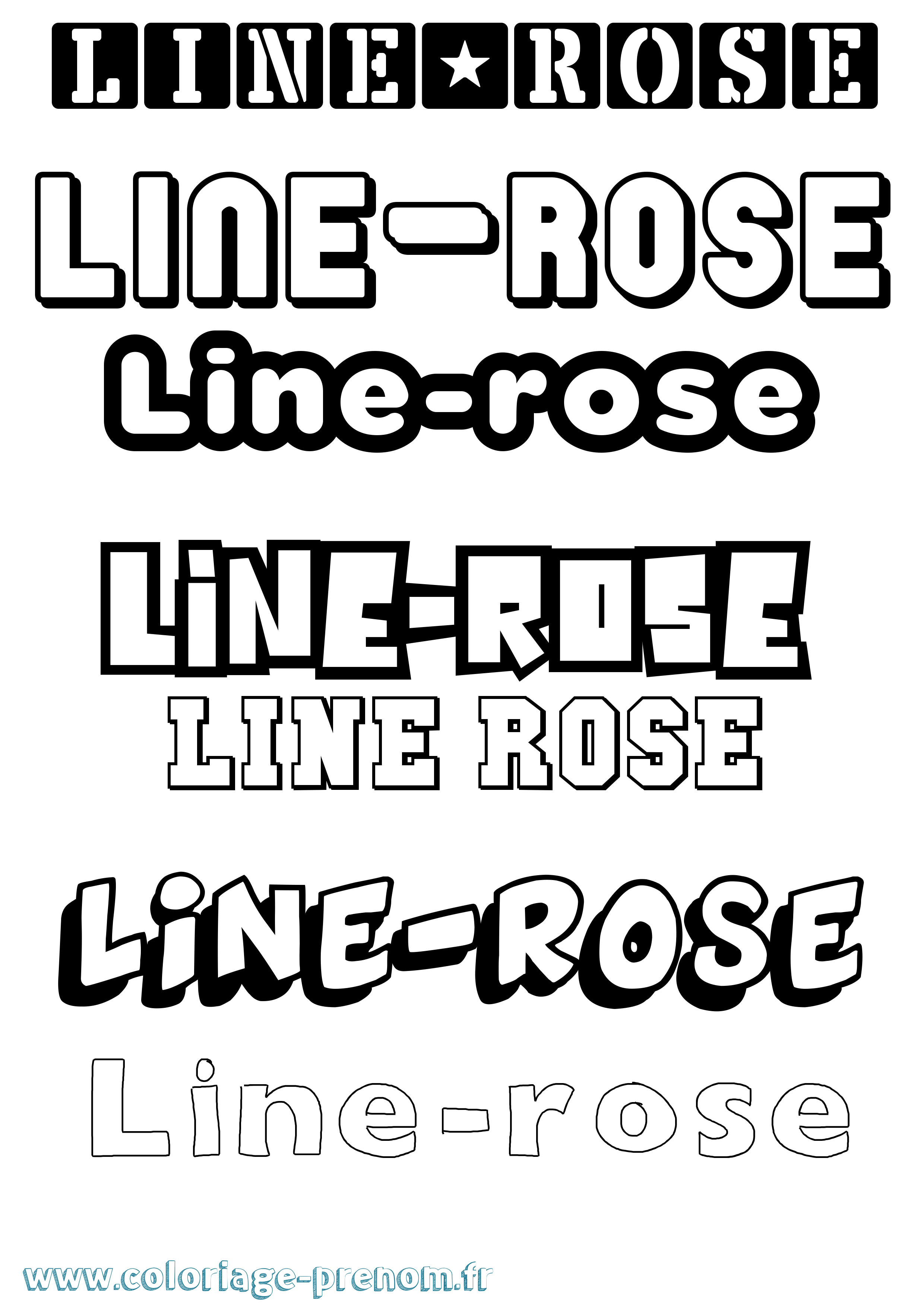 Coloriage Line-Rose Simple Coloriage prénom Line-Rose Simple
