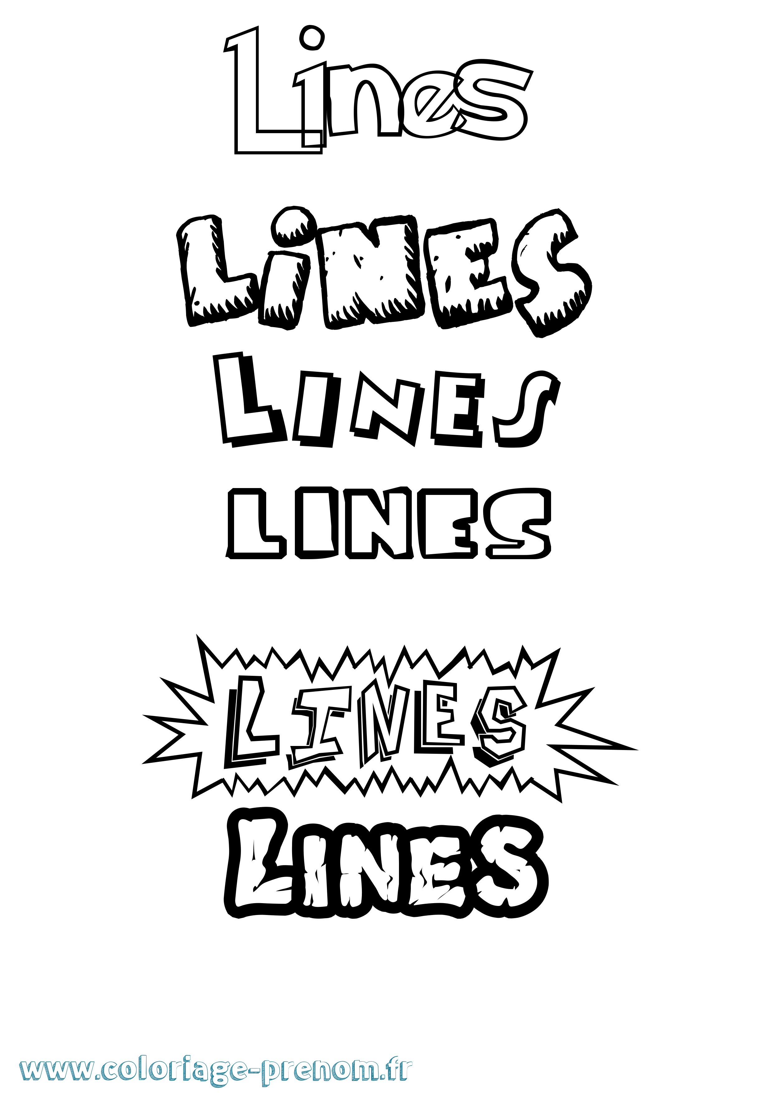 Coloriage Lines Dessin Animé Coloriage prénom Lines Dessin Animé