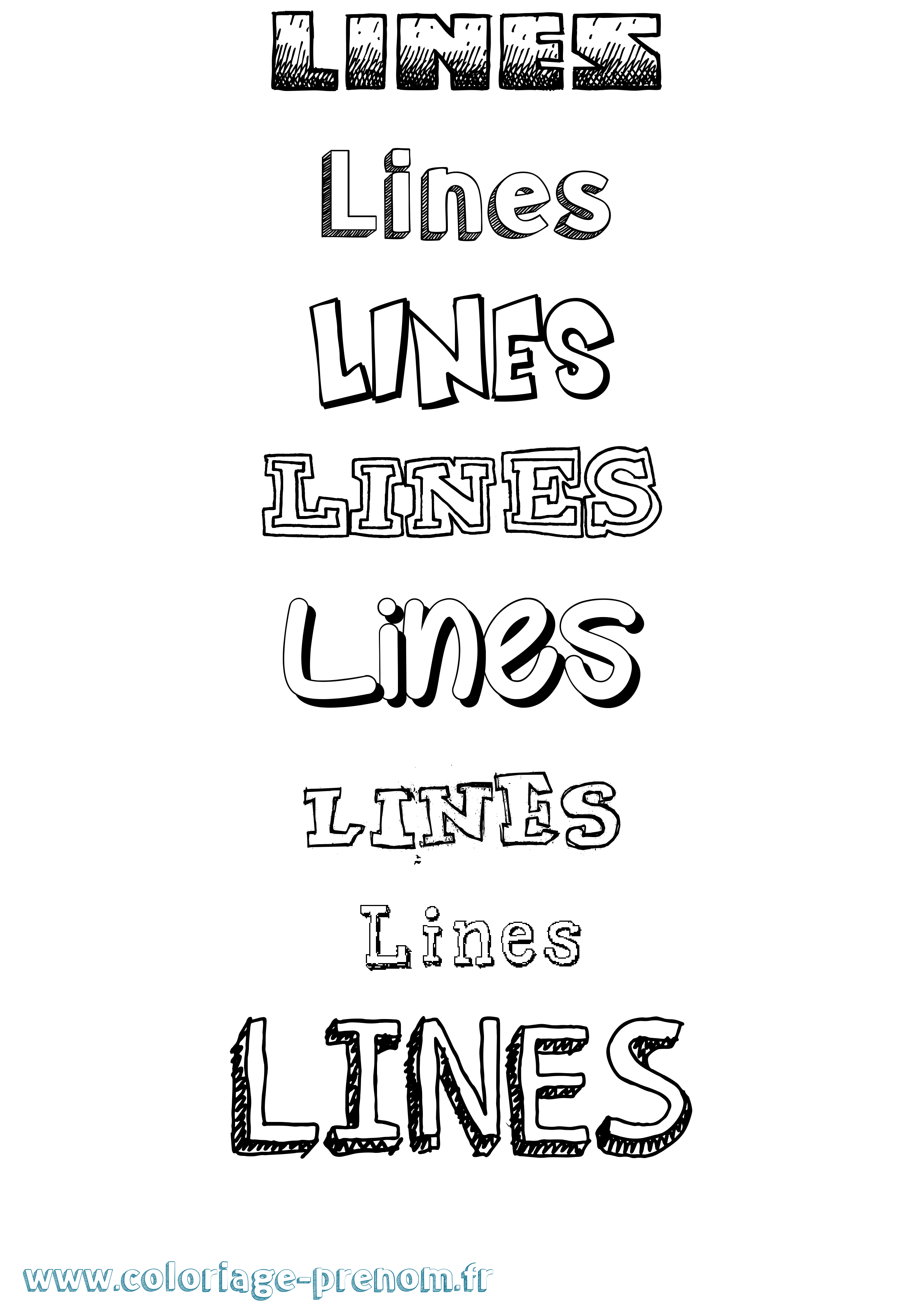 Coloriage Lines Dessiné Coloriage prénom Lines Dessiné