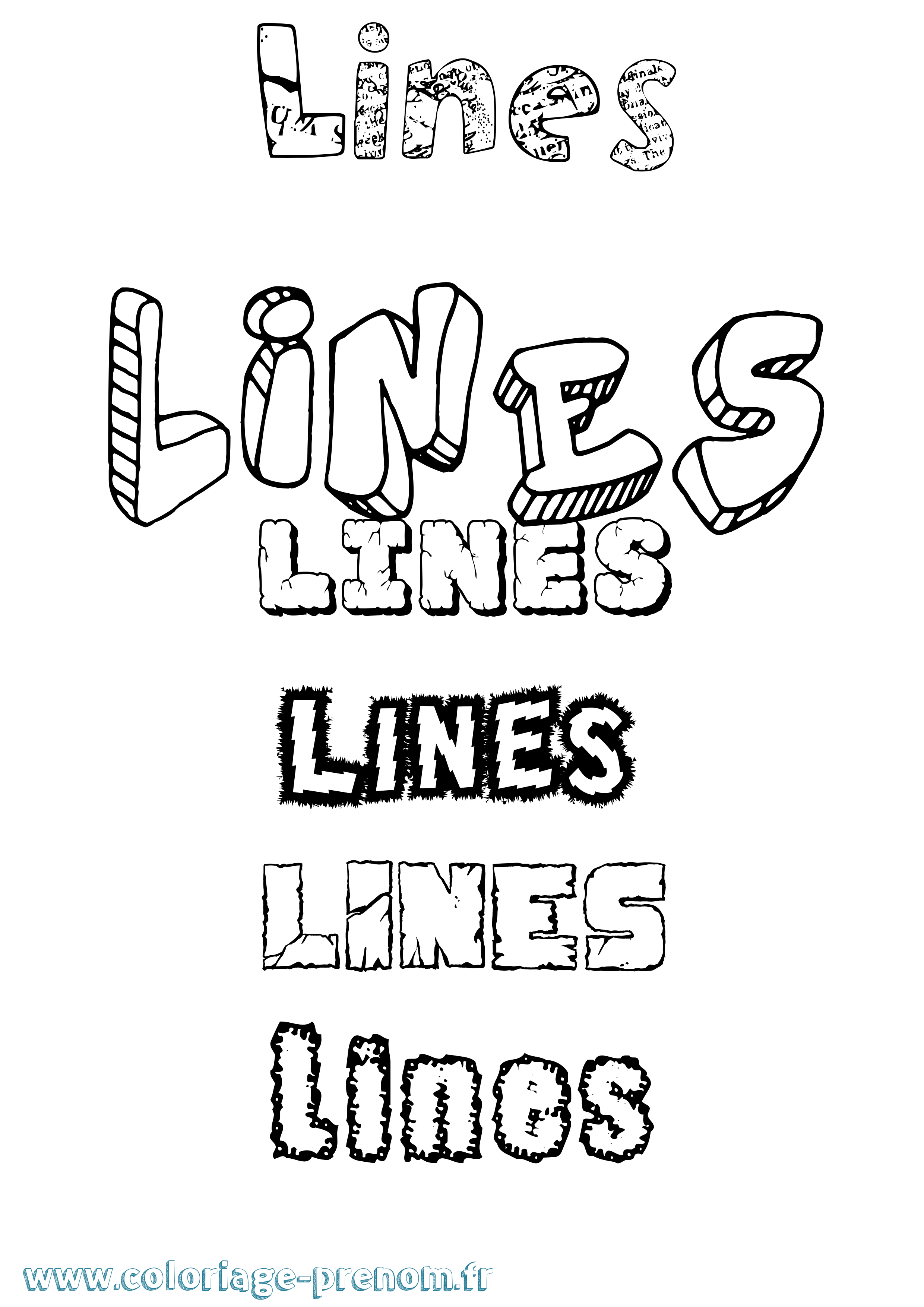 Coloriage Lines Destructuré Coloriage prénom Lines Destructuré
