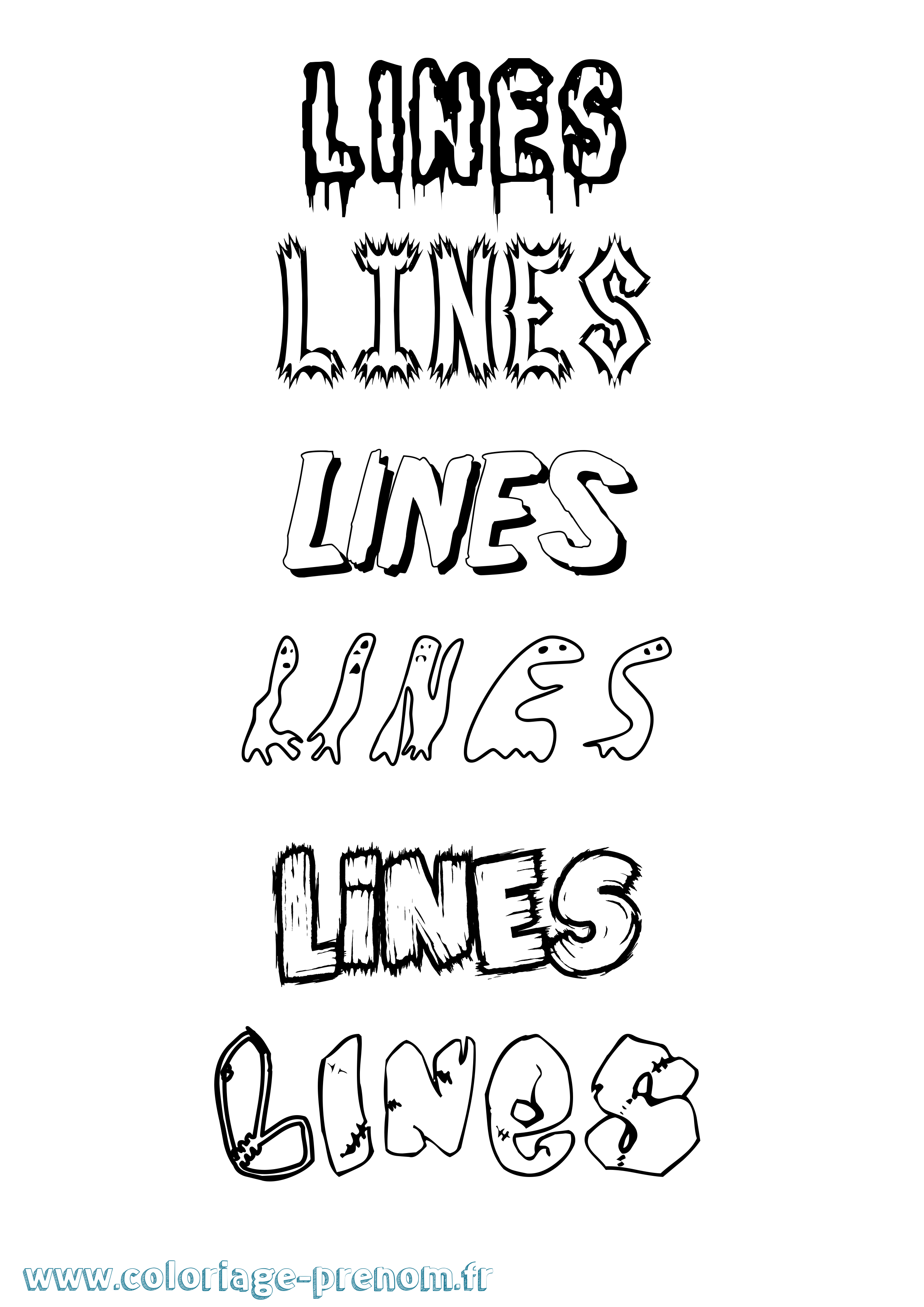 Coloriage Lines Frisson Coloriage prénom Lines Frisson