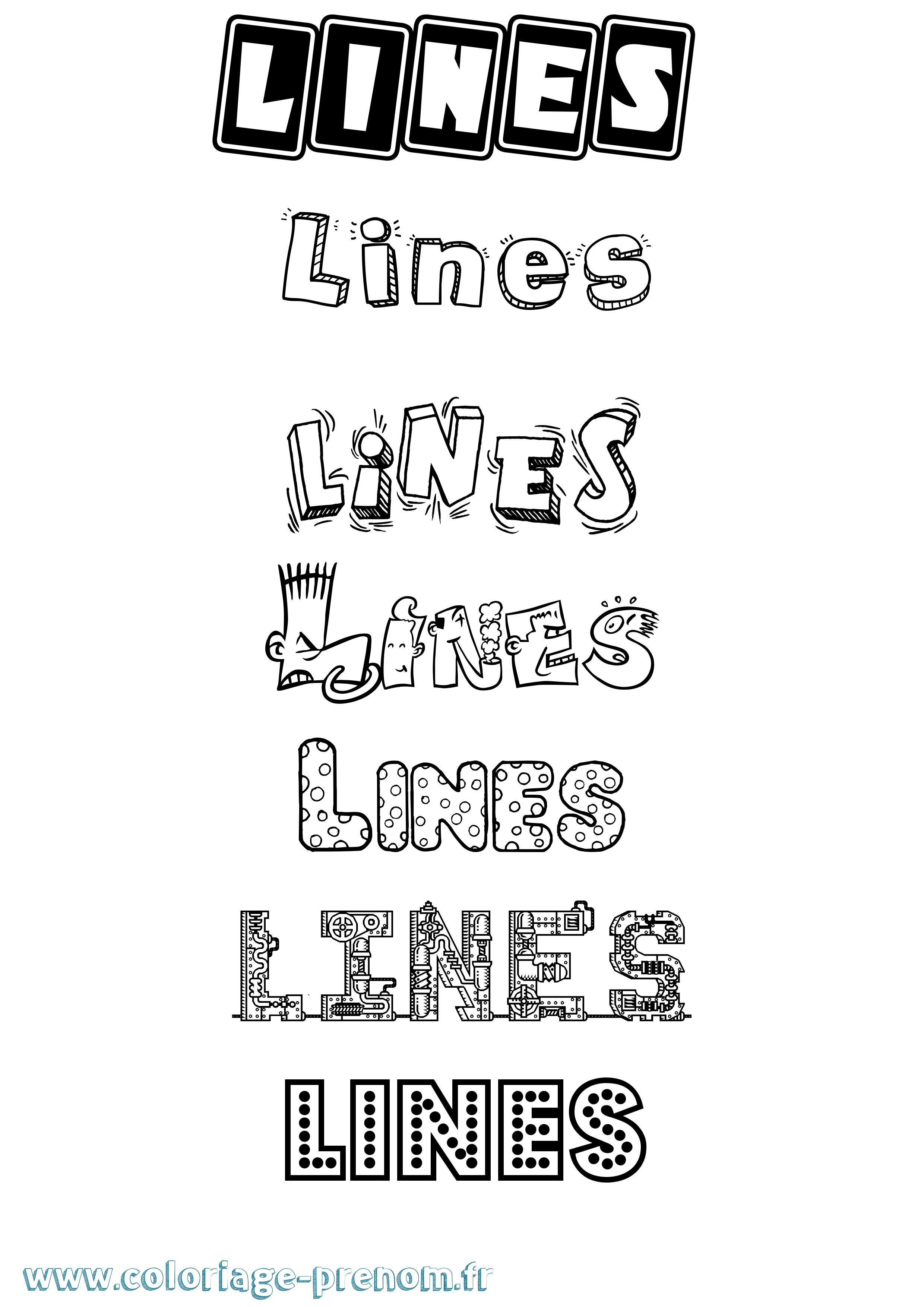 Coloriage Lines Fun Coloriage prénom Lines Fun