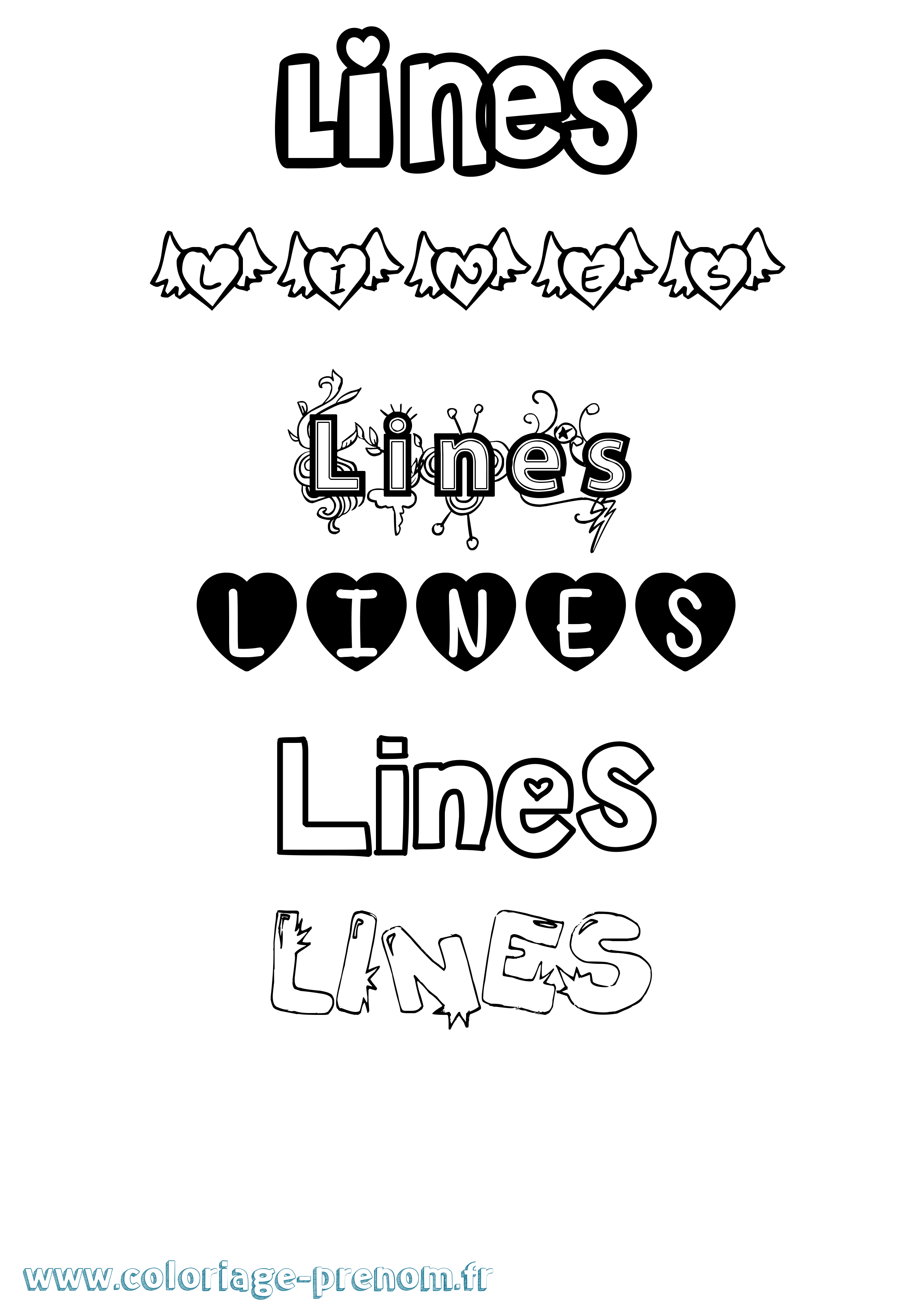 Coloriage Lines Girly Coloriage prénom Lines Girly
