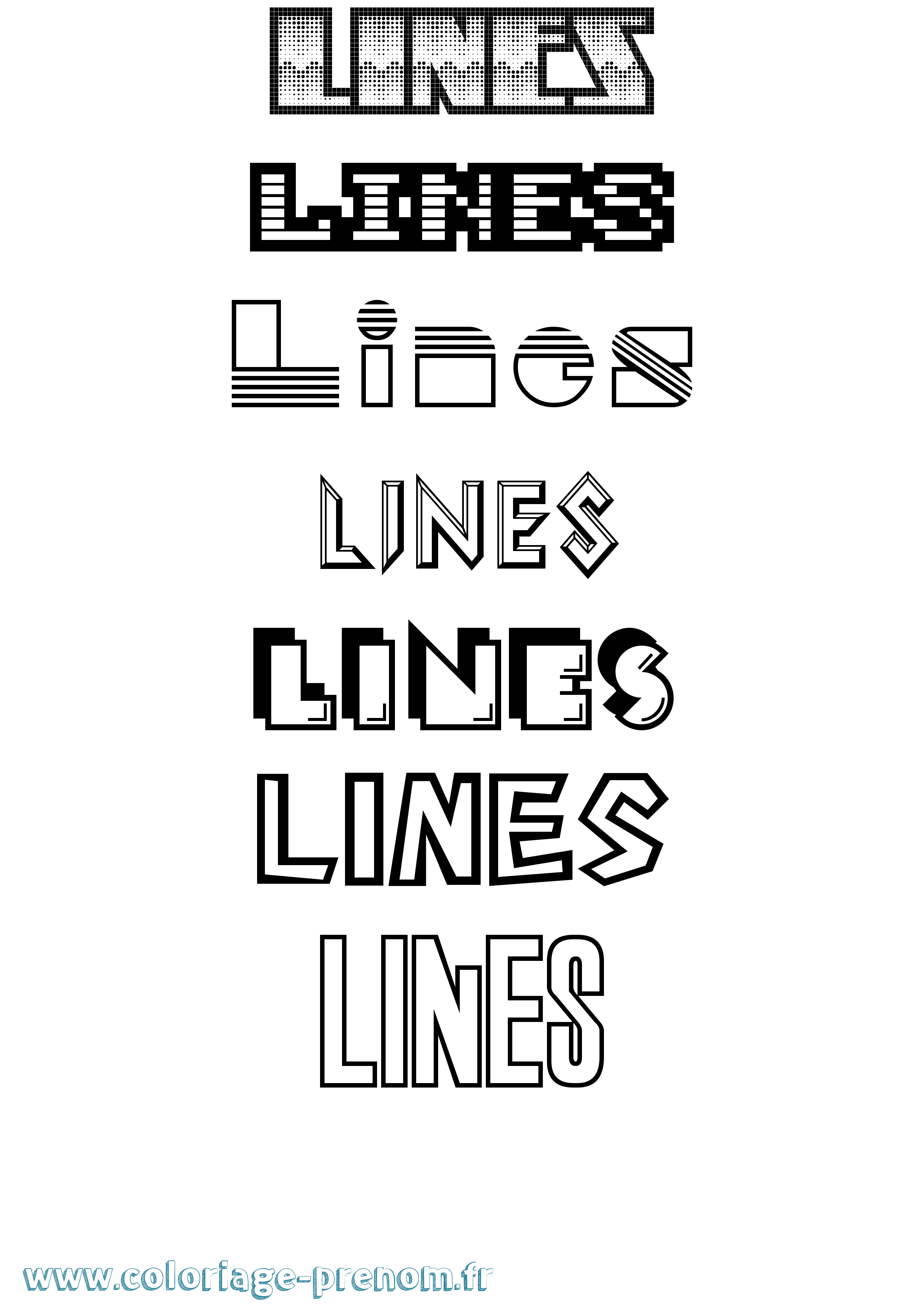 Coloriage Lines Jeux Vidéos Coloriage prénom Lines Jeux Vidéos