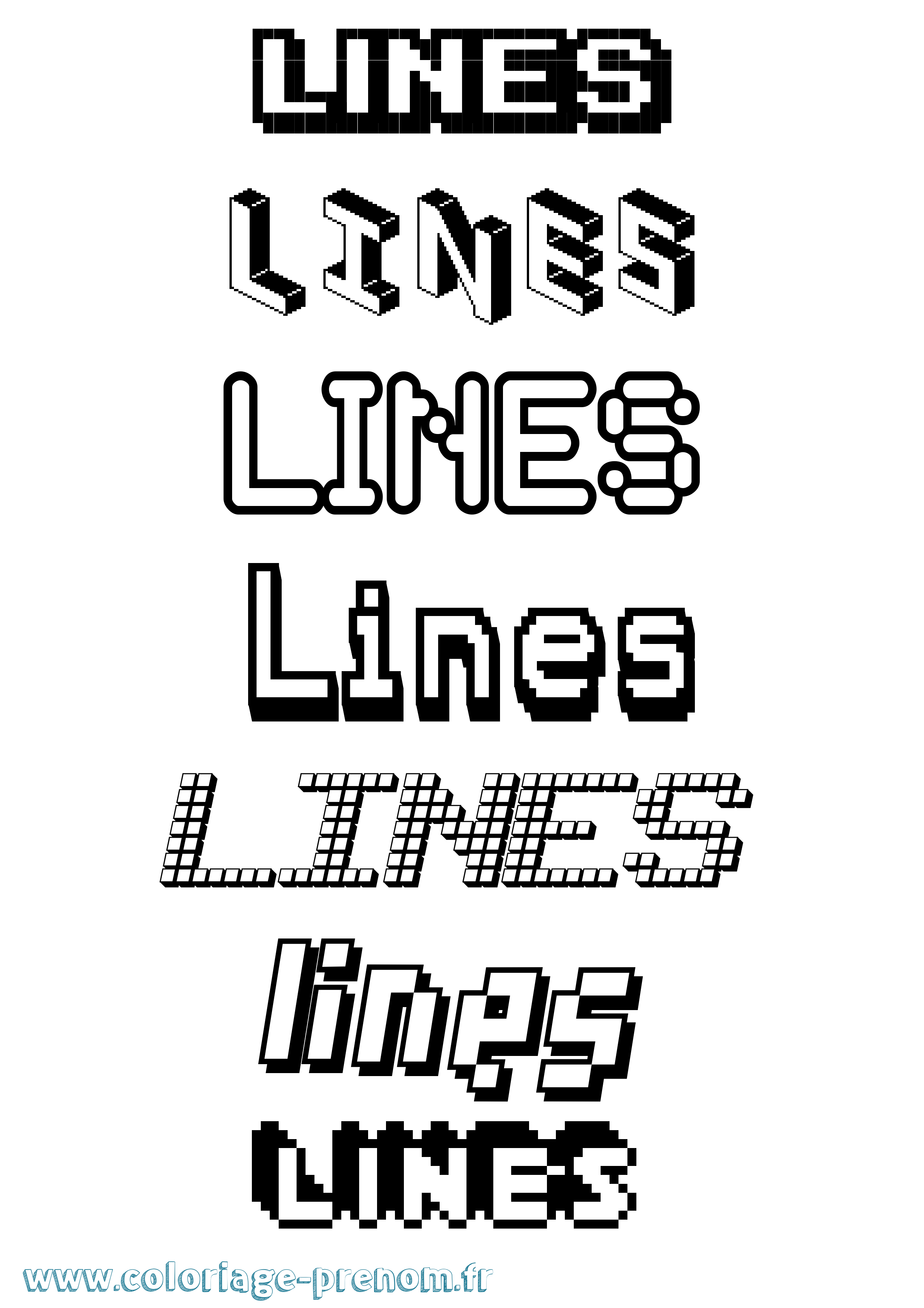 Coloriage Lines Pixel Coloriage prénom Lines Pixel