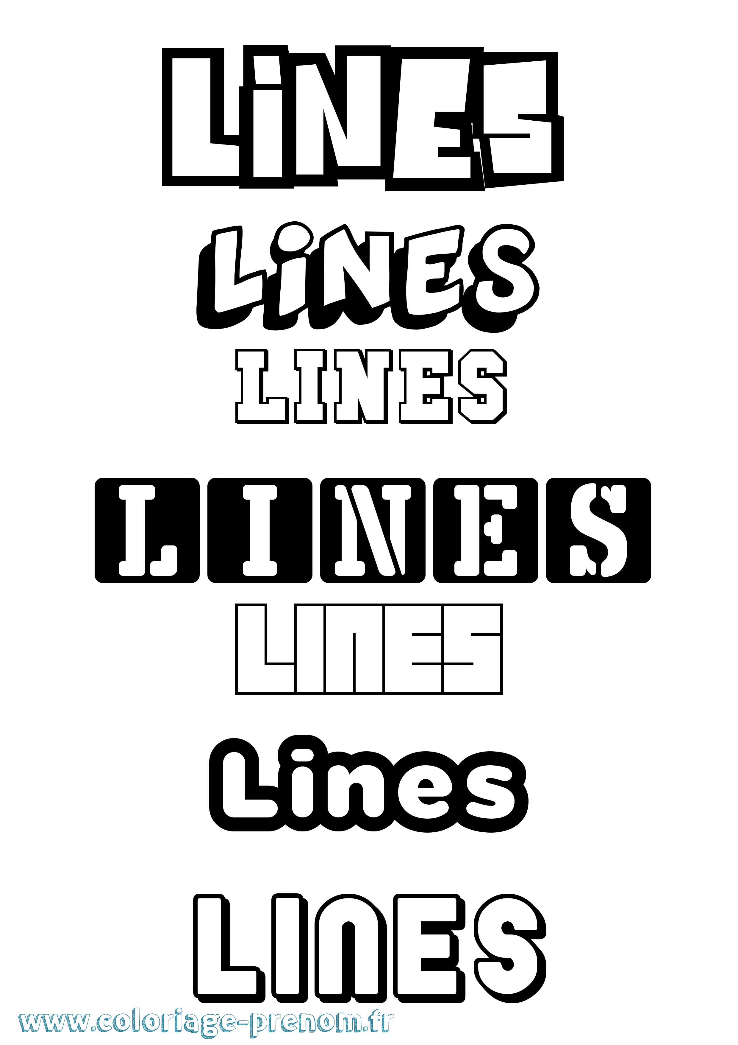 Coloriage Lines Simple Coloriage prénom Lines Simple