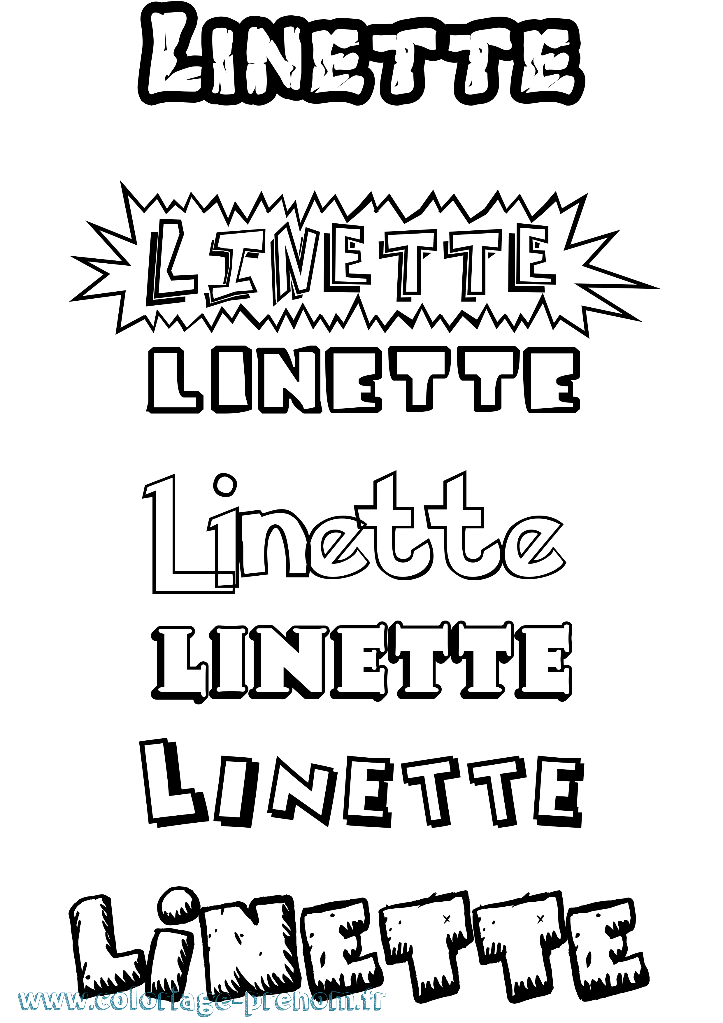 Coloriage Linette Dessin Animé Coloriage prénom Linette Dessin Animé