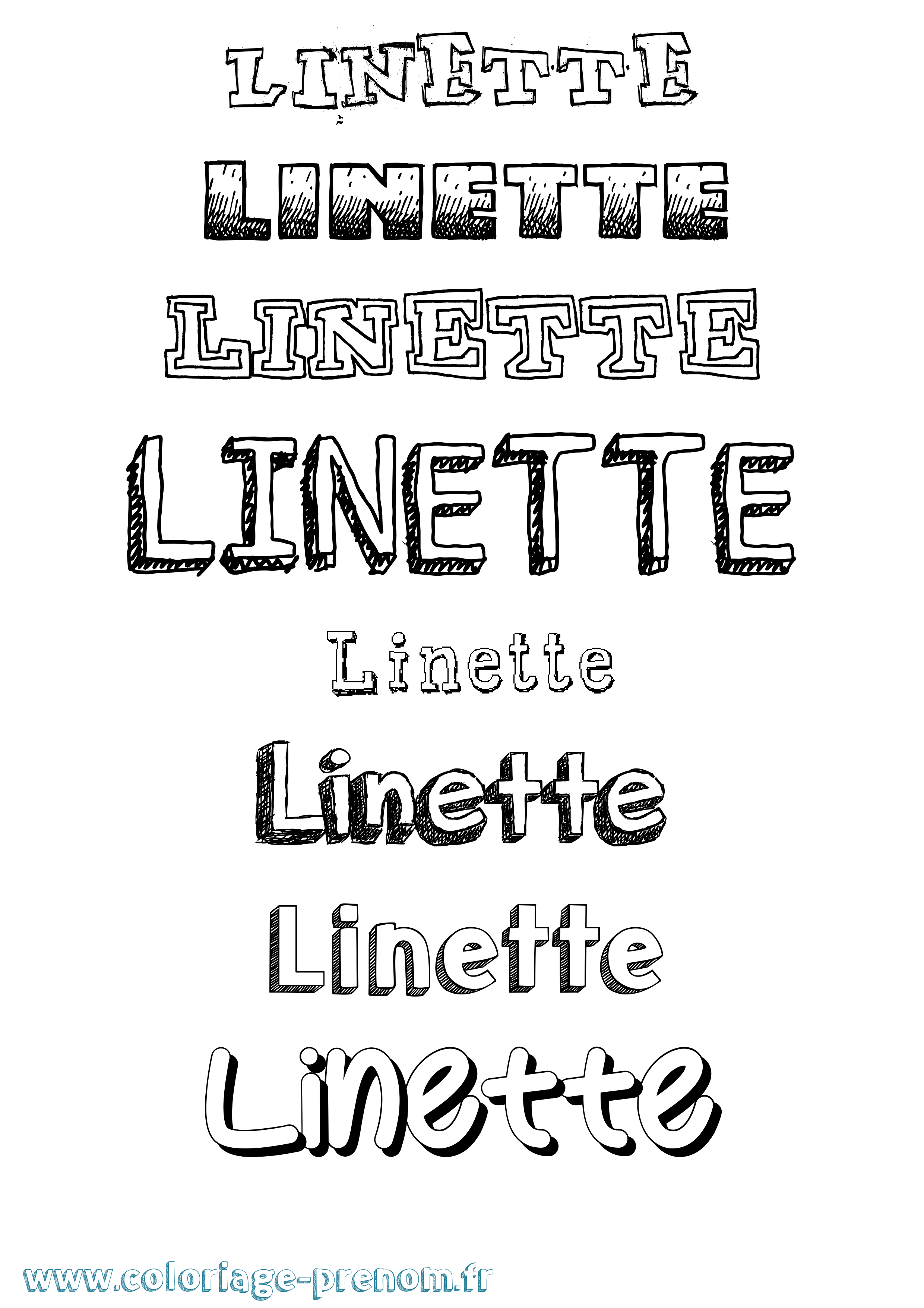 Coloriage Linette Dessiné Coloriage prénom Linette Dessiné