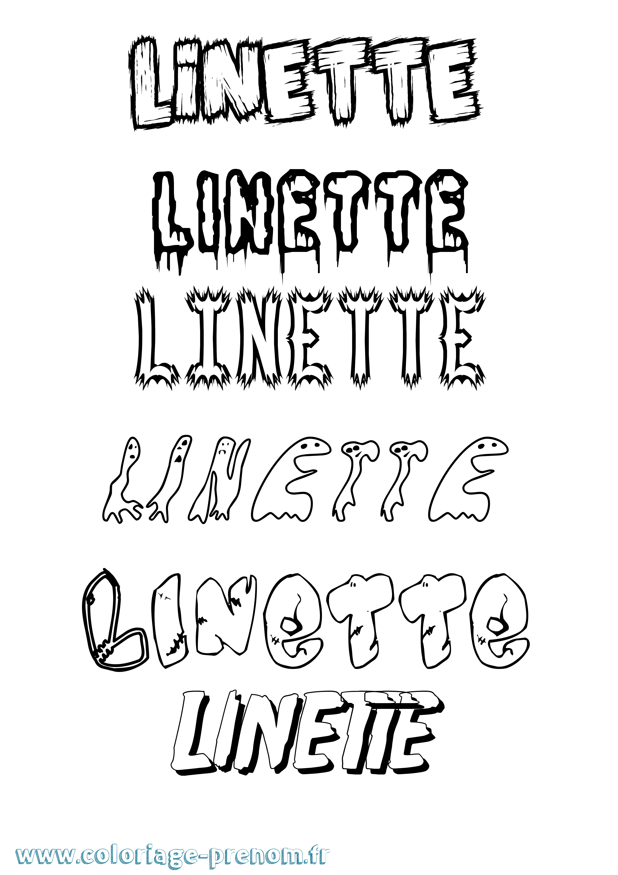 Coloriage Linette Frisson Coloriage prénom Linette Frisson