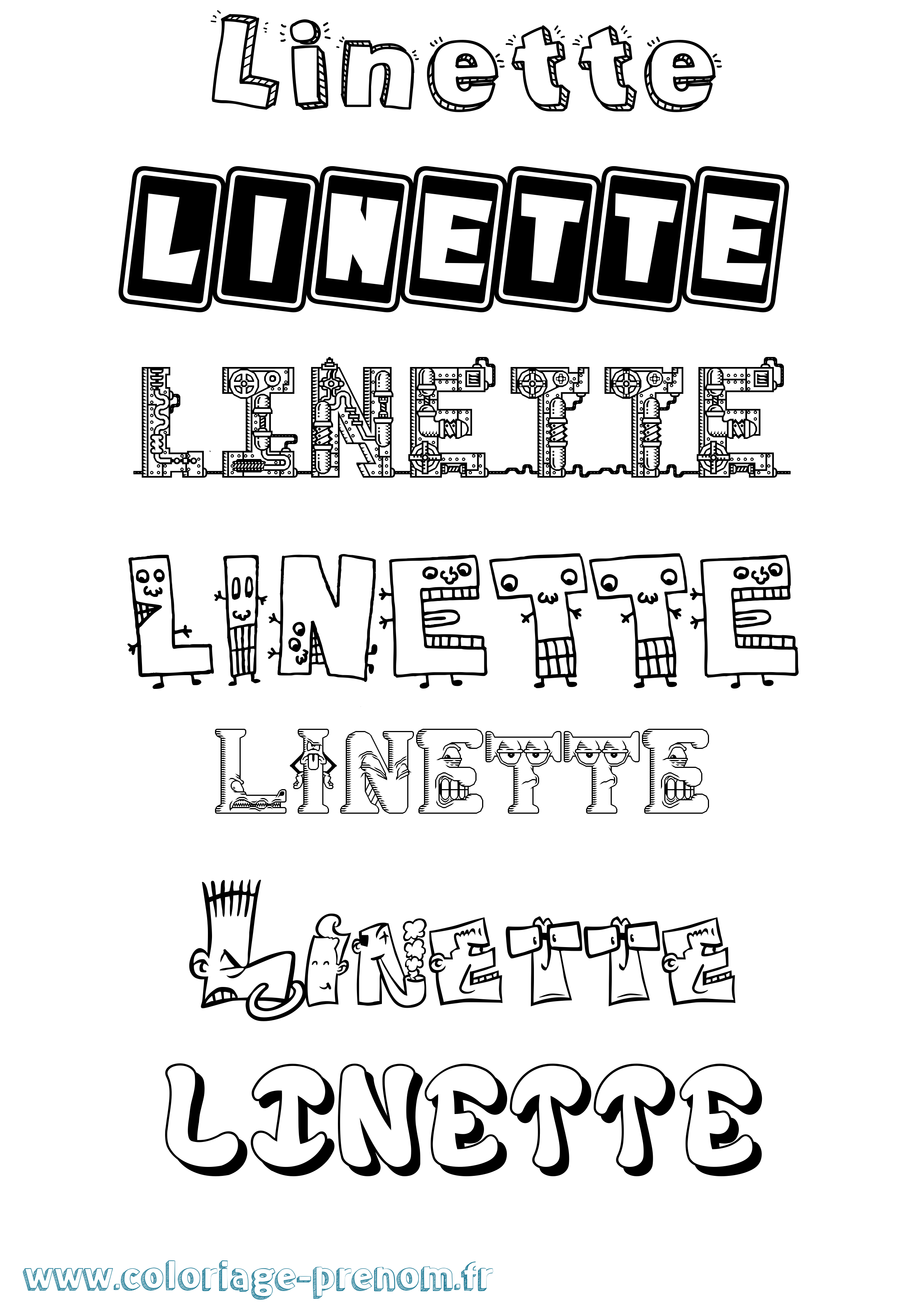Coloriage Linette Fun Coloriage prénom Linette Fun