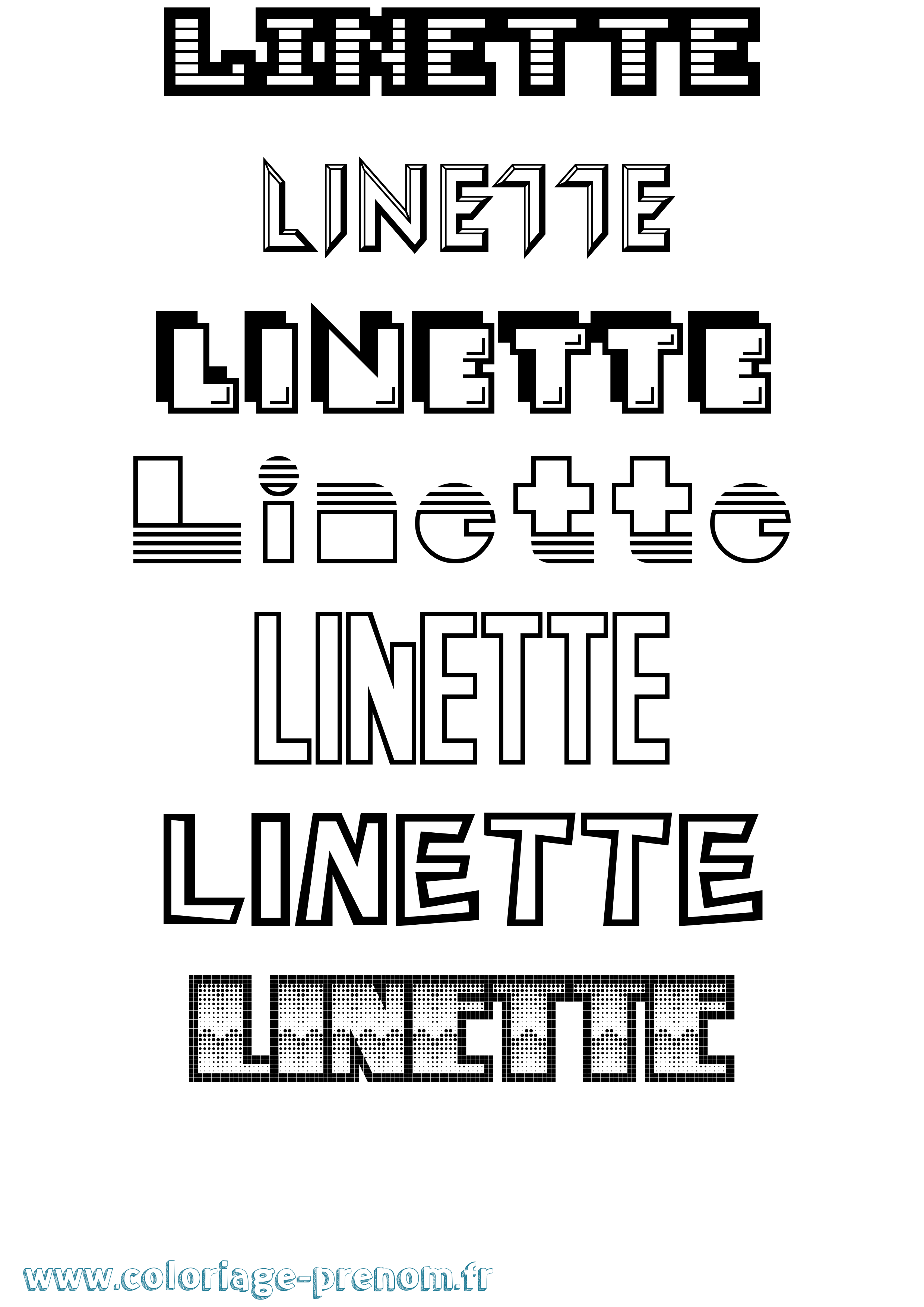 Coloriage Linette Jeux Vidéos Coloriage prénom Linette Jeux Vidéos
