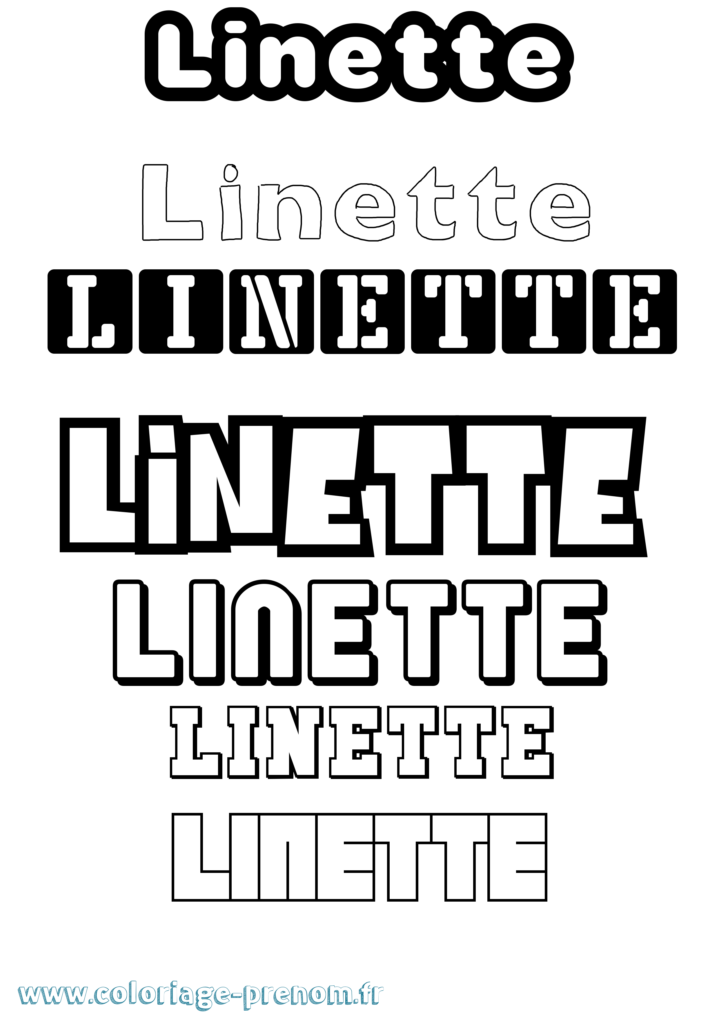 Coloriage Linette Simple Coloriage prénom Linette Simple