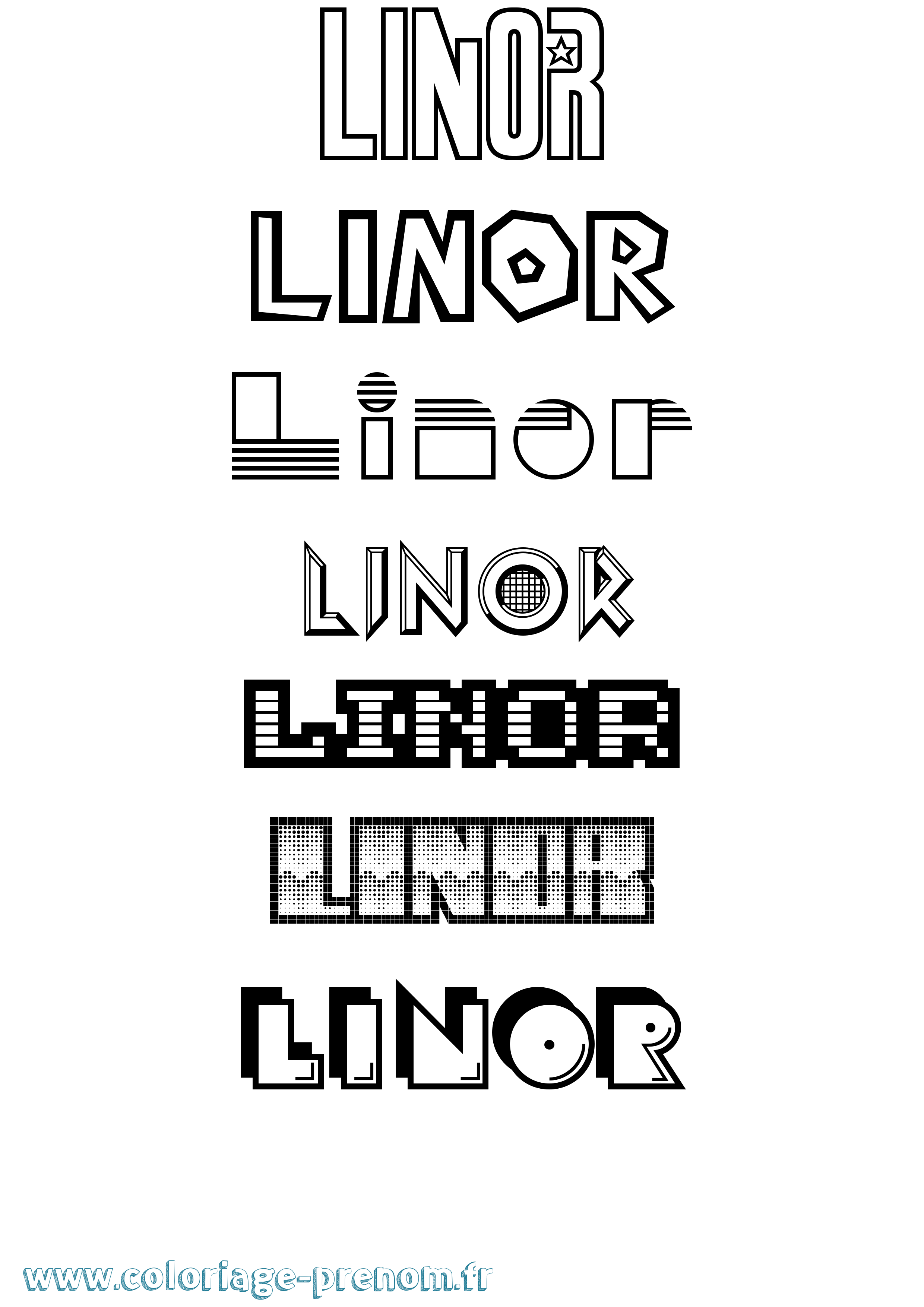 Coloriage Linor Jeux Vidéos Coloriage prénom Linor Jeux Vidéos