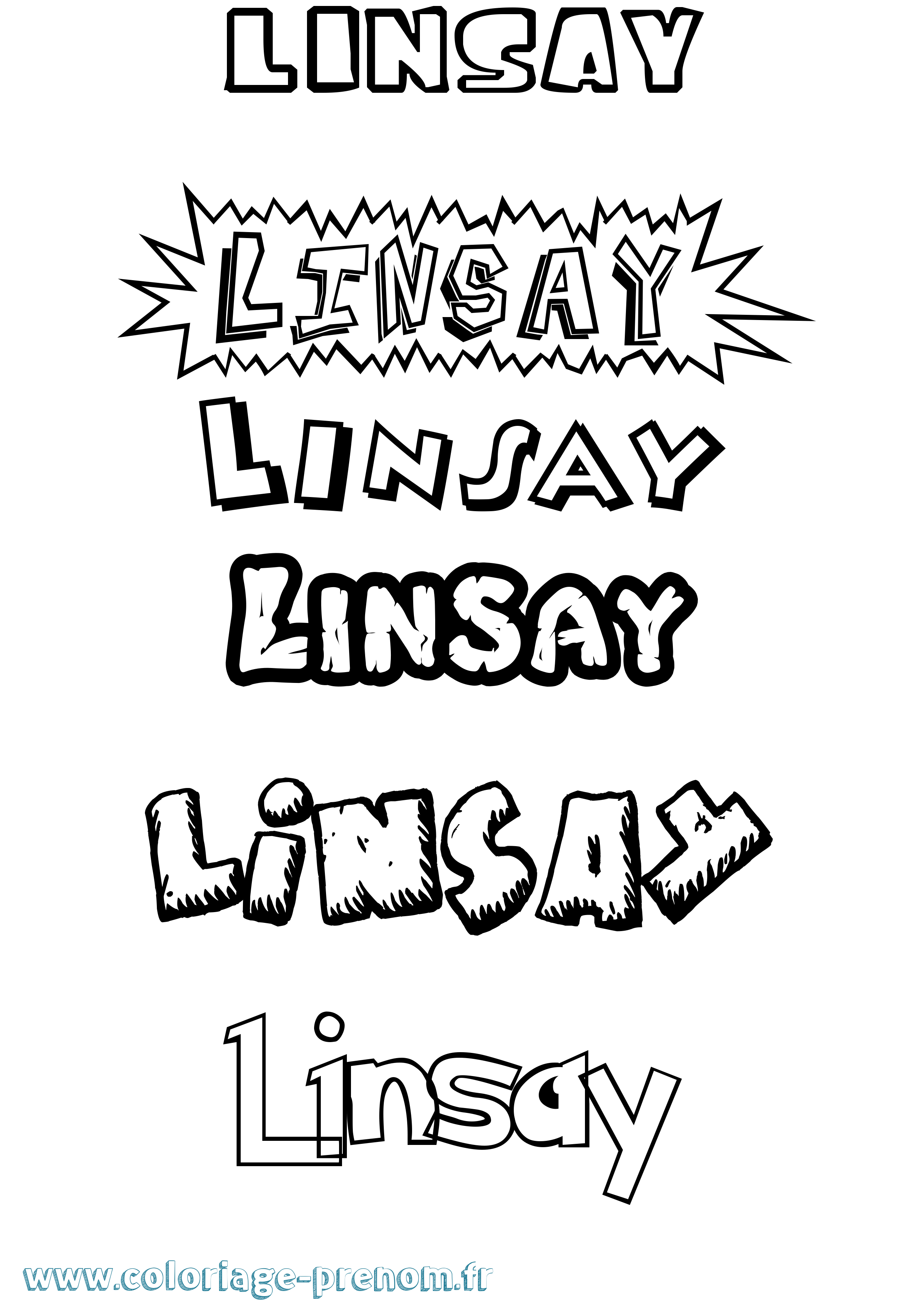 Coloriage Linsay Dessin Animé Coloriage prénom Linsay Dessin Animé