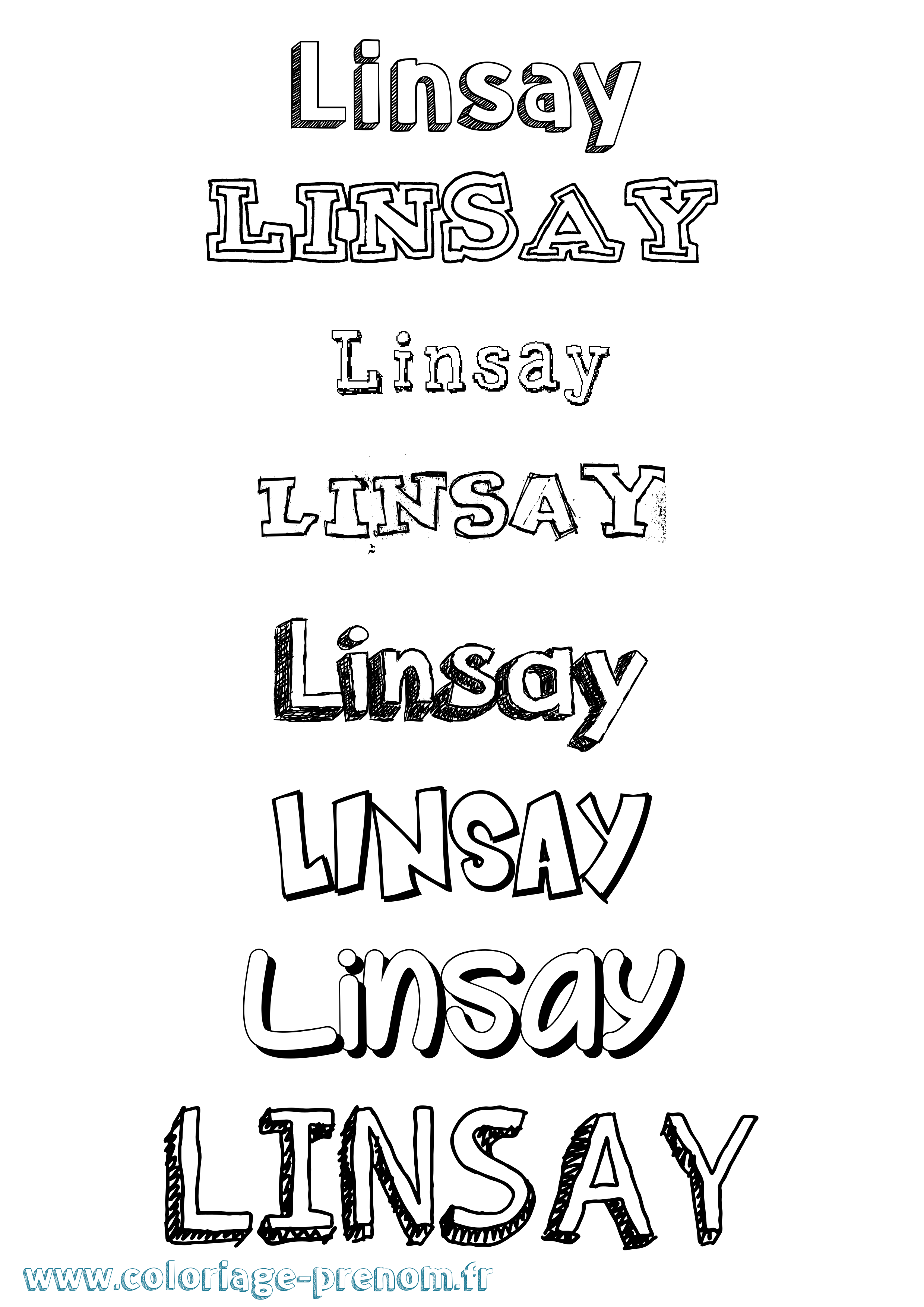 Coloriage Linsay Dessiné Coloriage prénom Linsay Dessiné