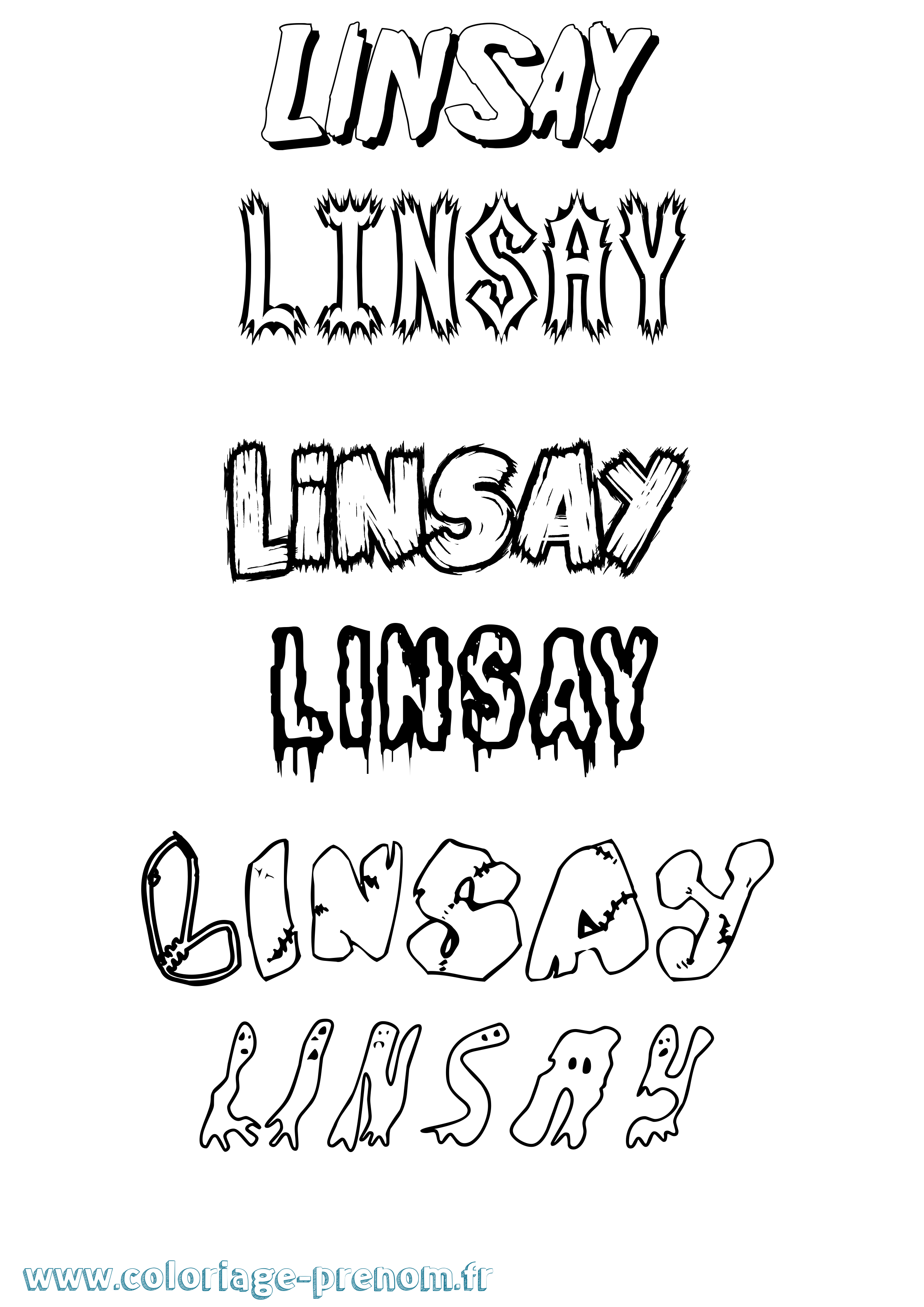 Coloriage Linsay Frisson Coloriage prénom Linsay Frisson