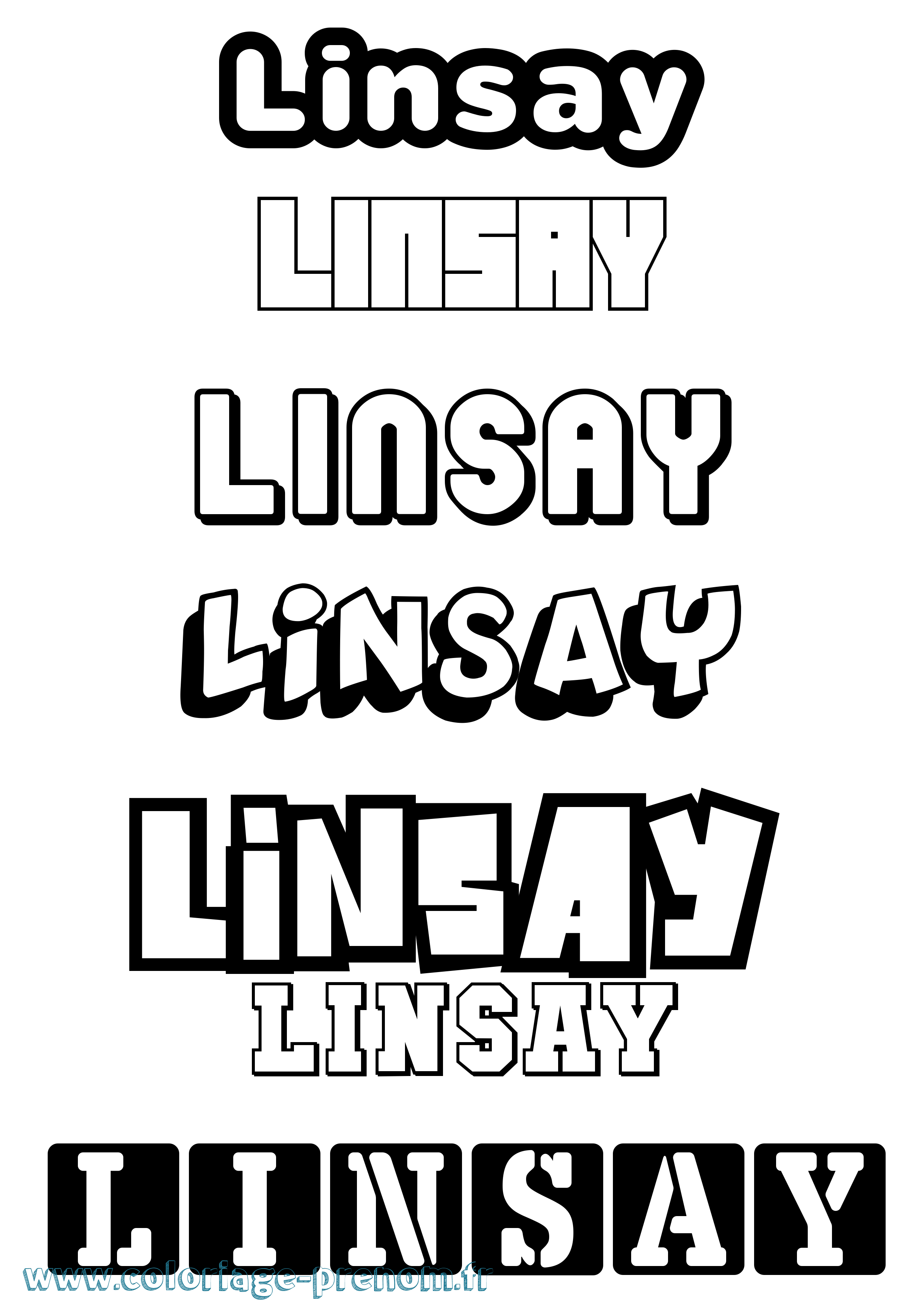 Coloriage Linsay Simple Coloriage prénom Linsay Simple