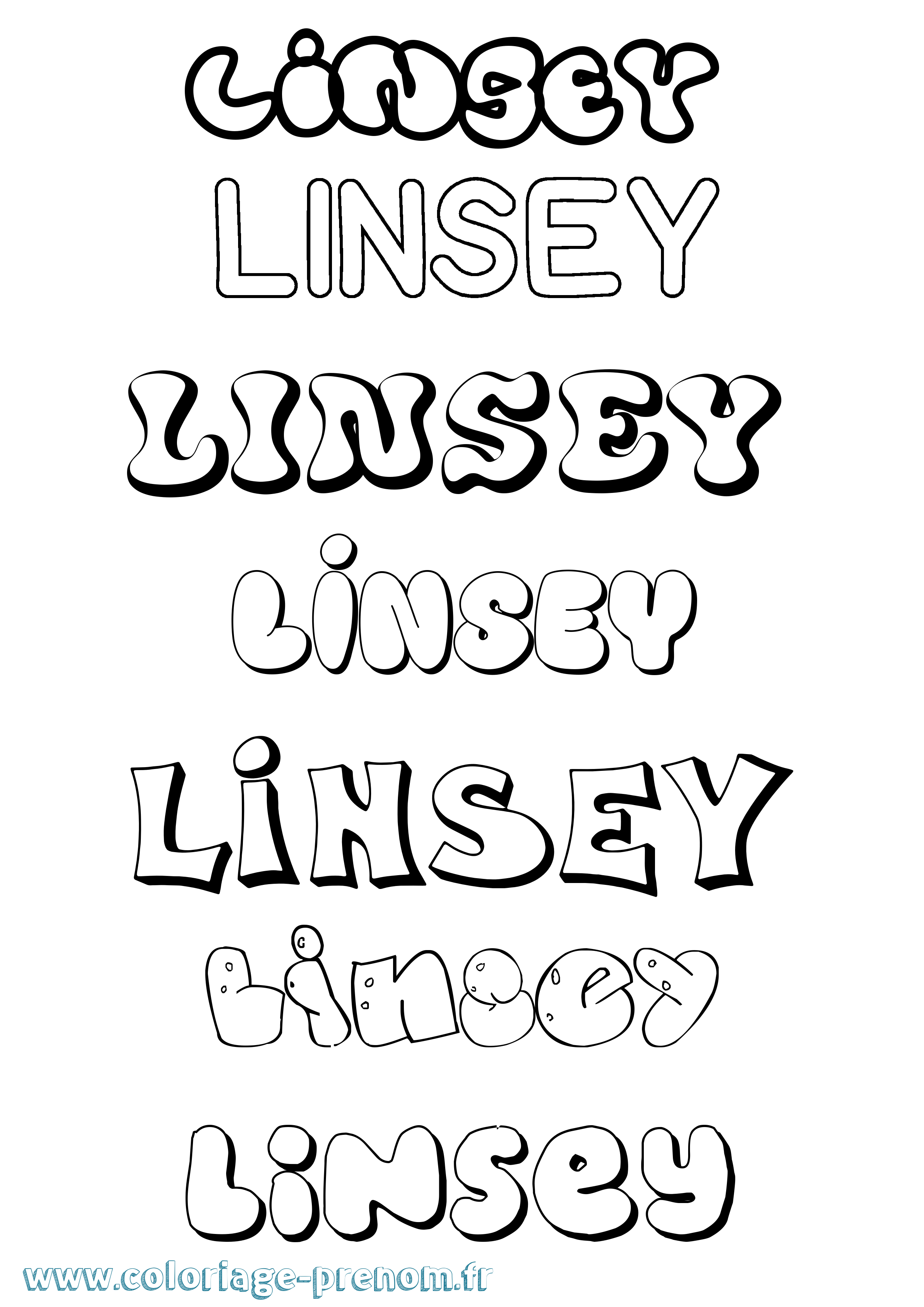 Coloriage Linsey Bubble Coloriage prénom Linsey Bubble