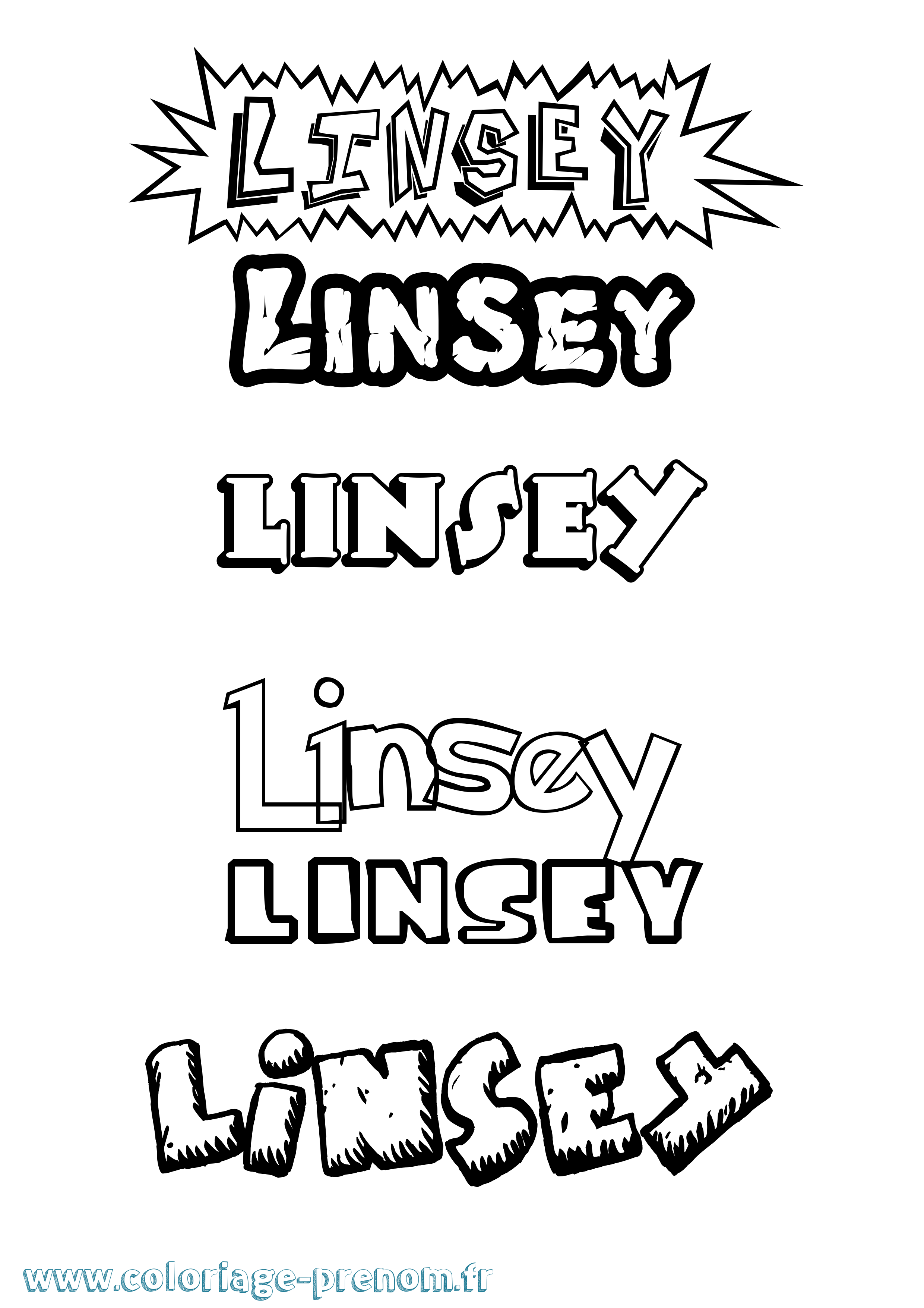 Coloriage Linsey Dessin Animé Coloriage prénom Linsey Dessin Animé