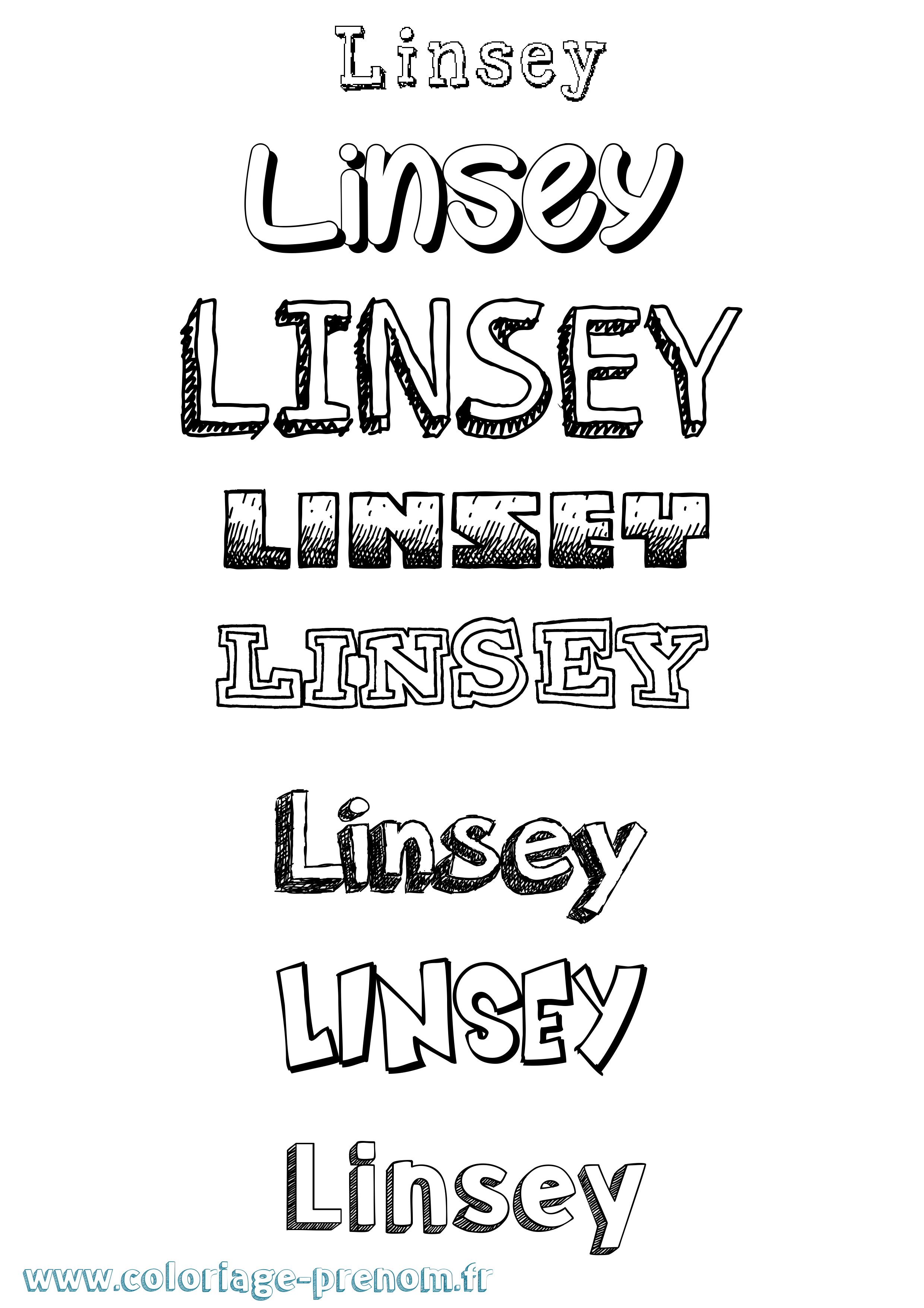 Coloriage Linsey Dessiné Coloriage prénom Linsey Dessiné