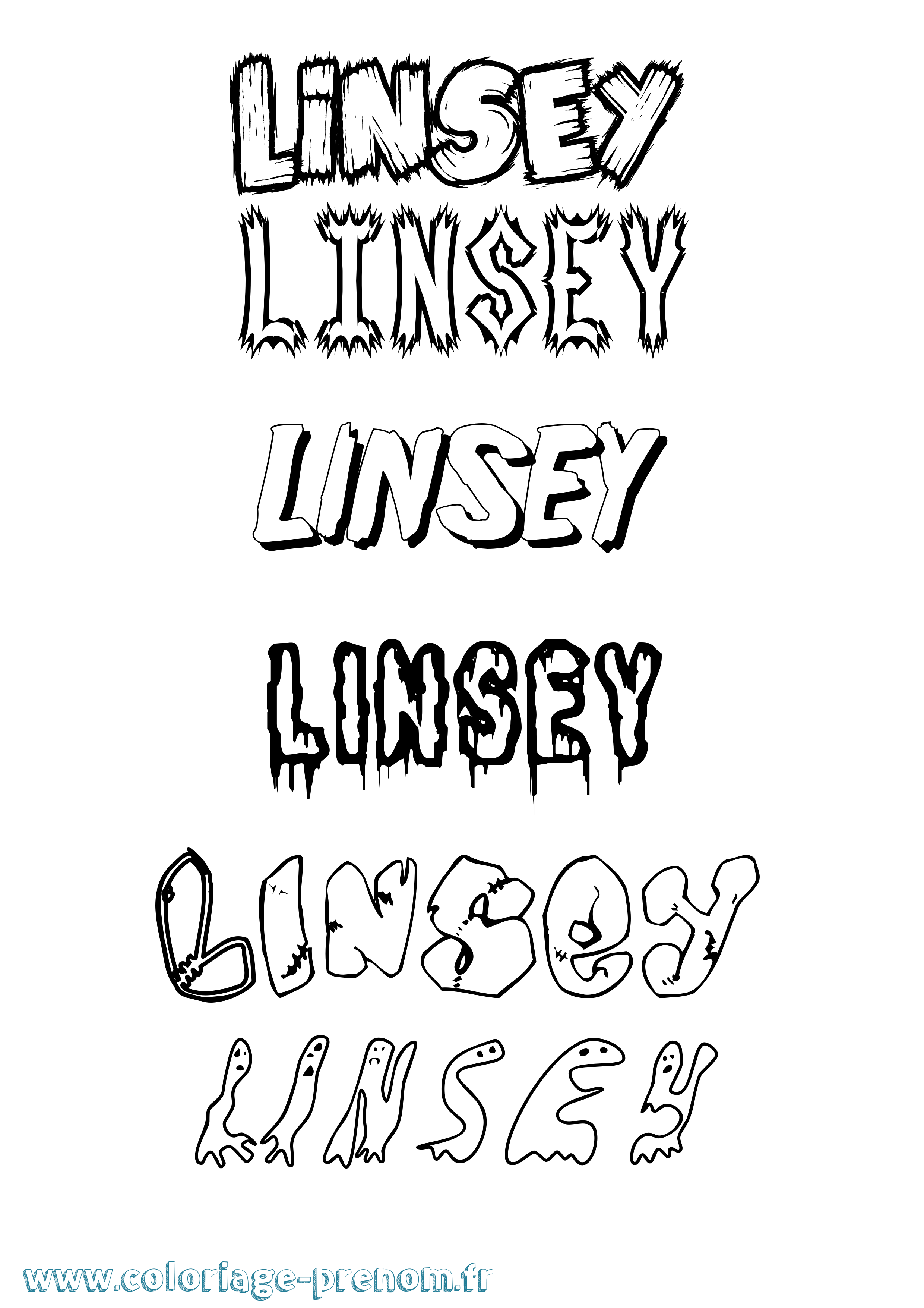 Coloriage Linsey Frisson Coloriage prénom Linsey Frisson