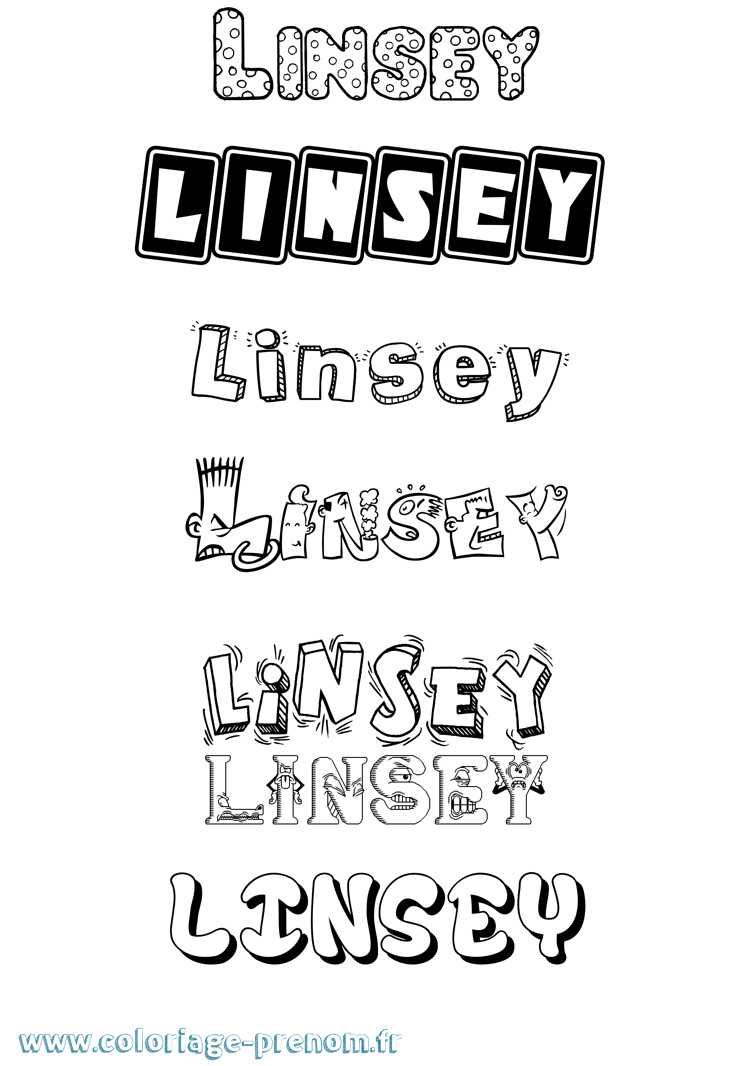 Coloriage Linsey Fun Coloriage prénom Linsey Fun