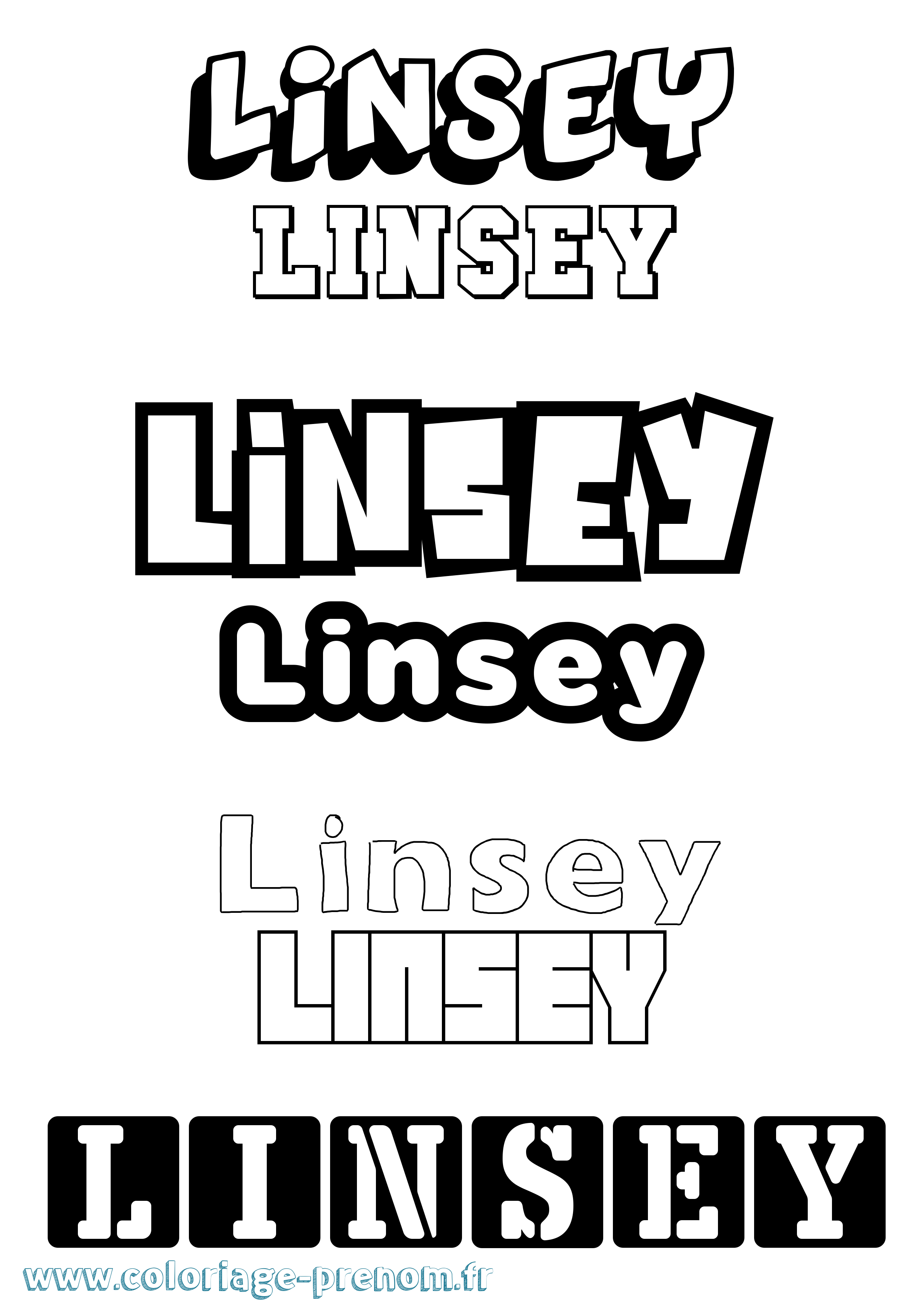 Coloriage Linsey Simple Coloriage prénom Linsey Simple