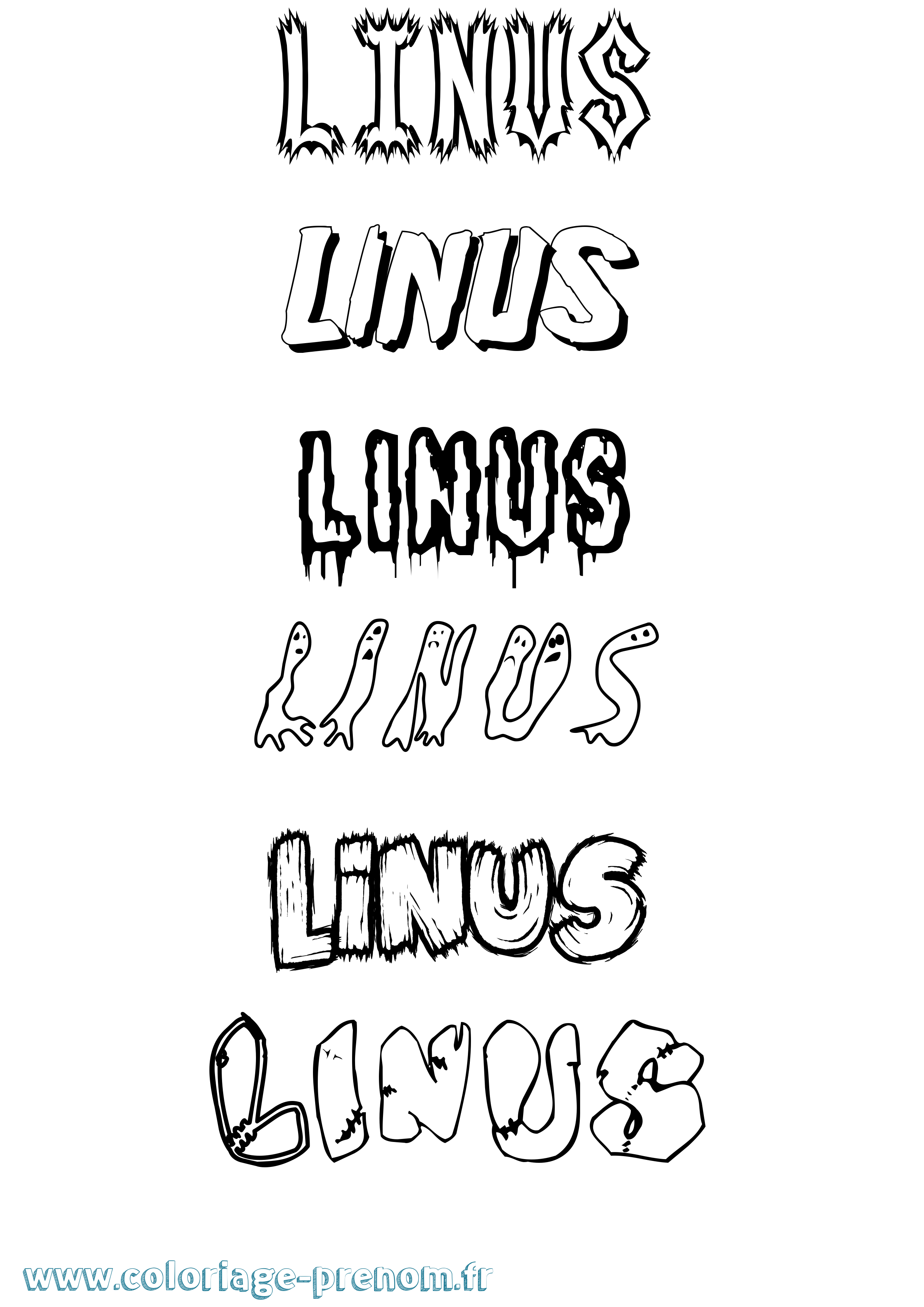 Coloriage Linus Frisson Coloriage prénom Linus Frisson