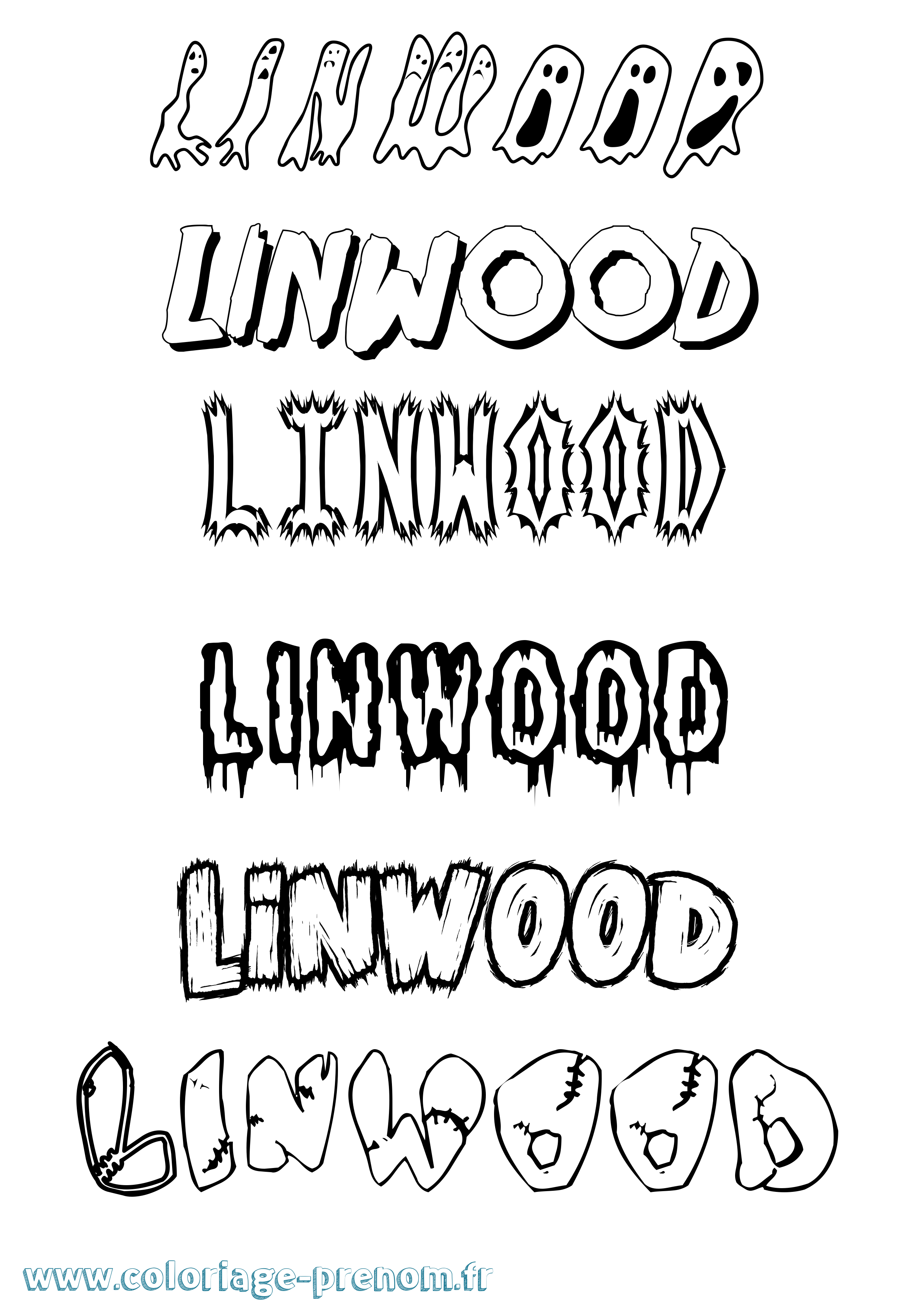 Coloriage Linwood Frisson Coloriage prénom Linwood Frisson