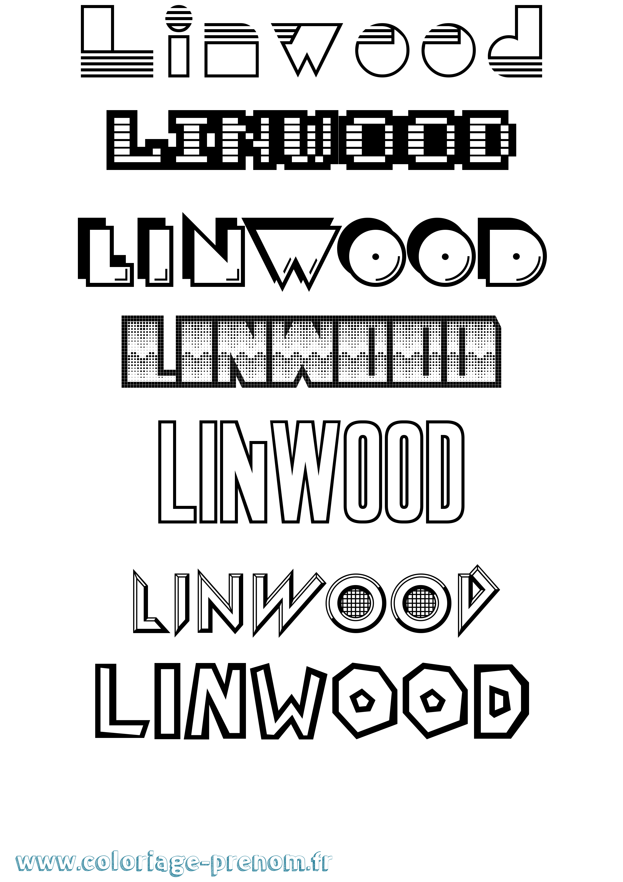 Coloriage Linwood Jeux Vidéos Coloriage prénom Linwood Jeux Vidéos