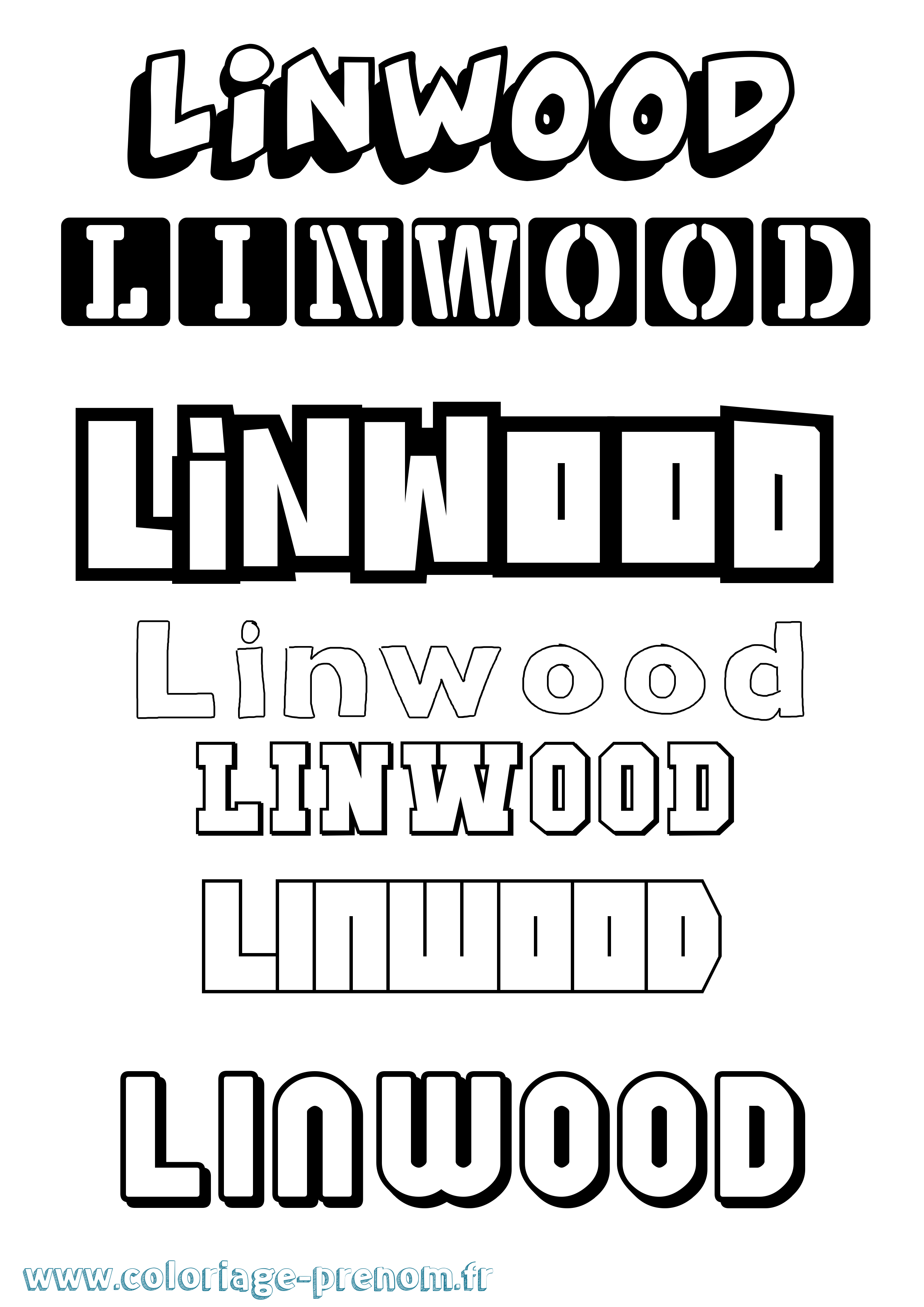 Coloriage Linwood Simple Coloriage prénom Linwood Simple