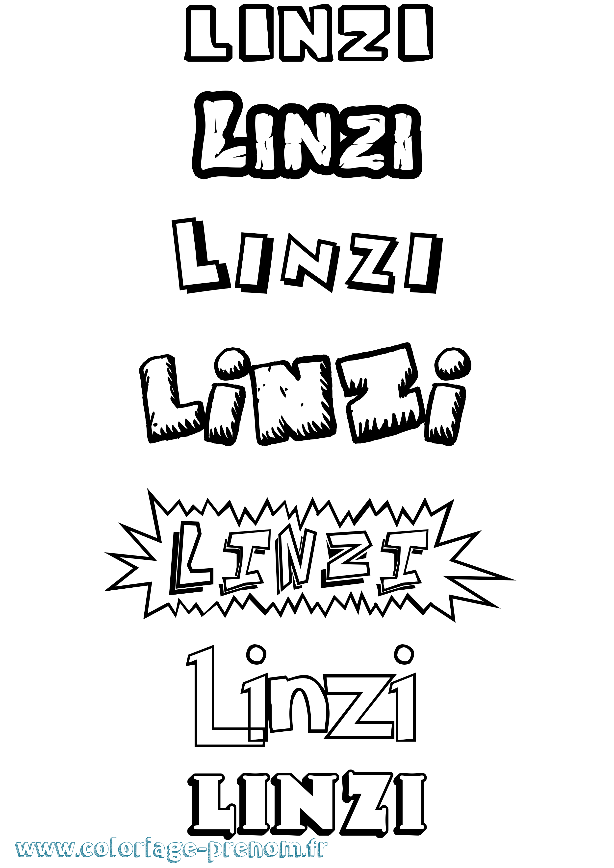 Coloriage Linzi Dessin Animé Coloriage prénom Linzi Dessin Animé