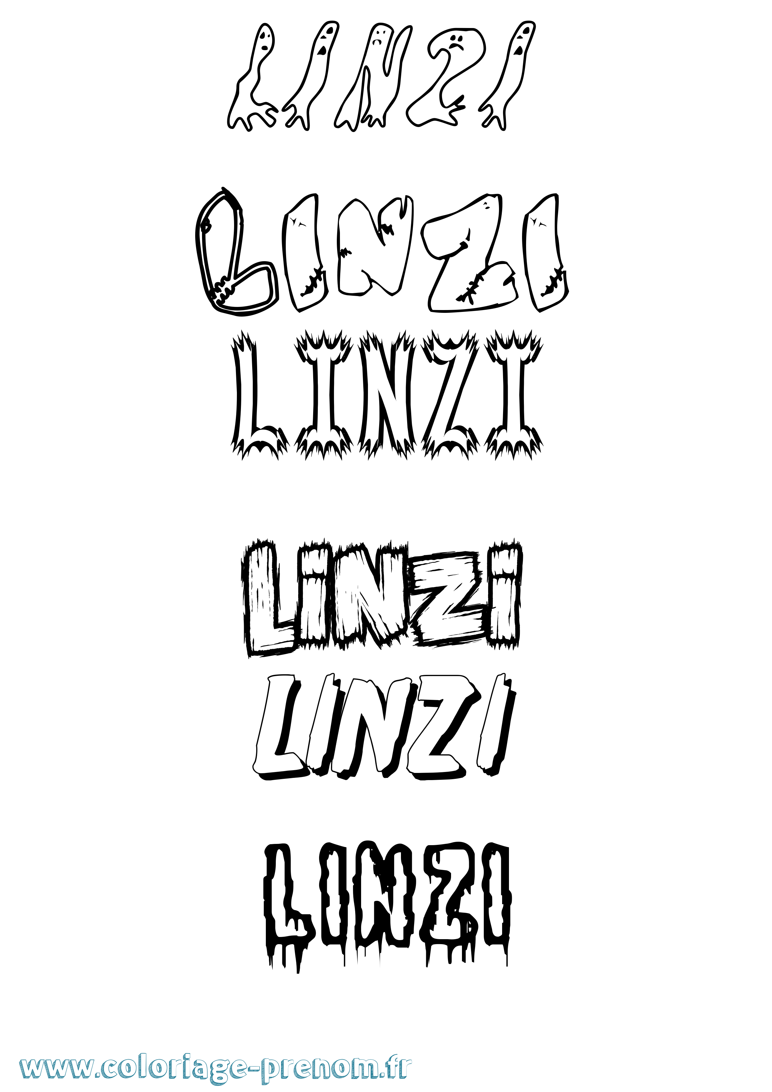 Coloriage Linzi Frisson Coloriage prénom Linzi Frisson