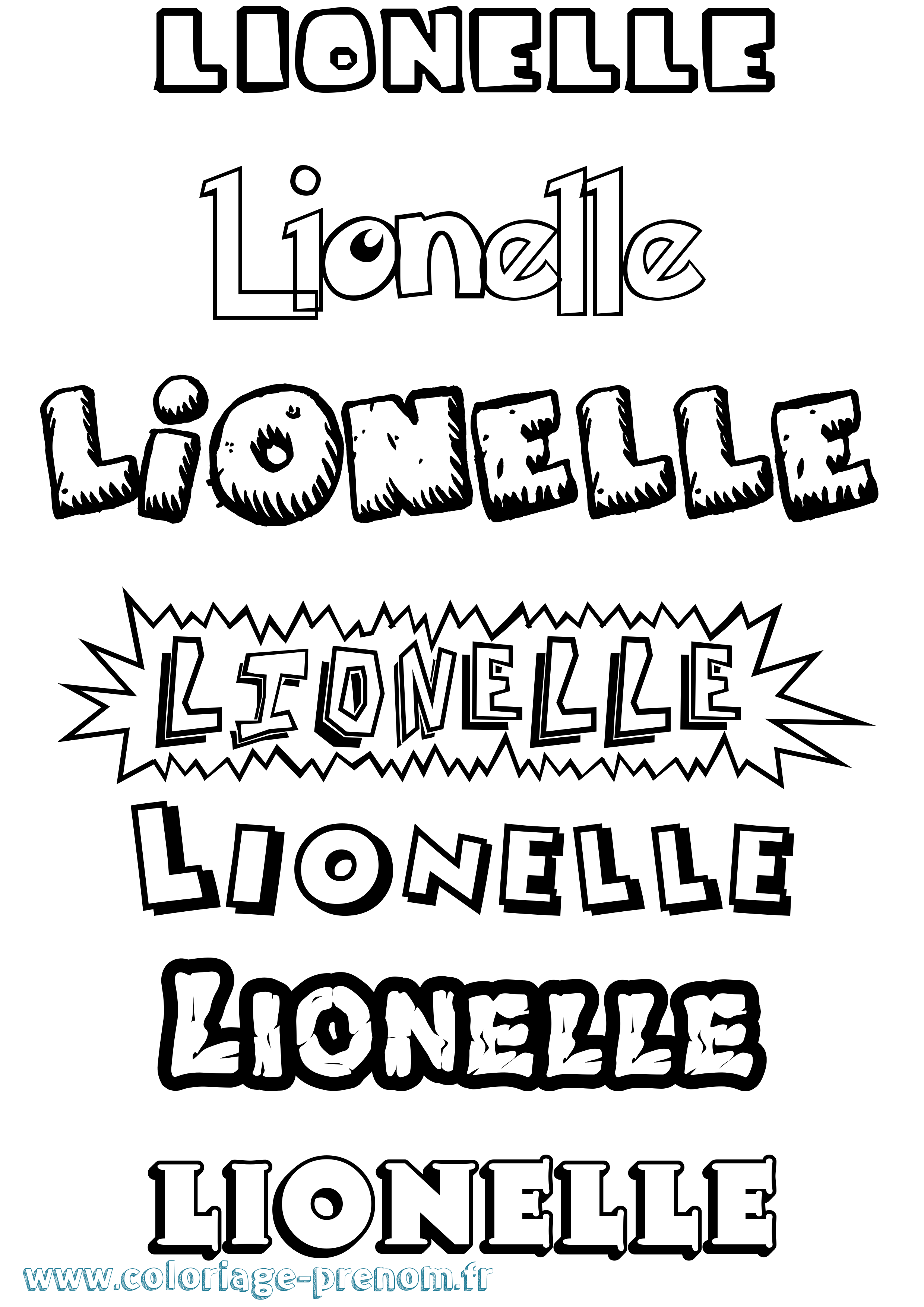 Coloriage Lionelle Dessin Animé Coloriage prénom Lionelle Dessin Animé