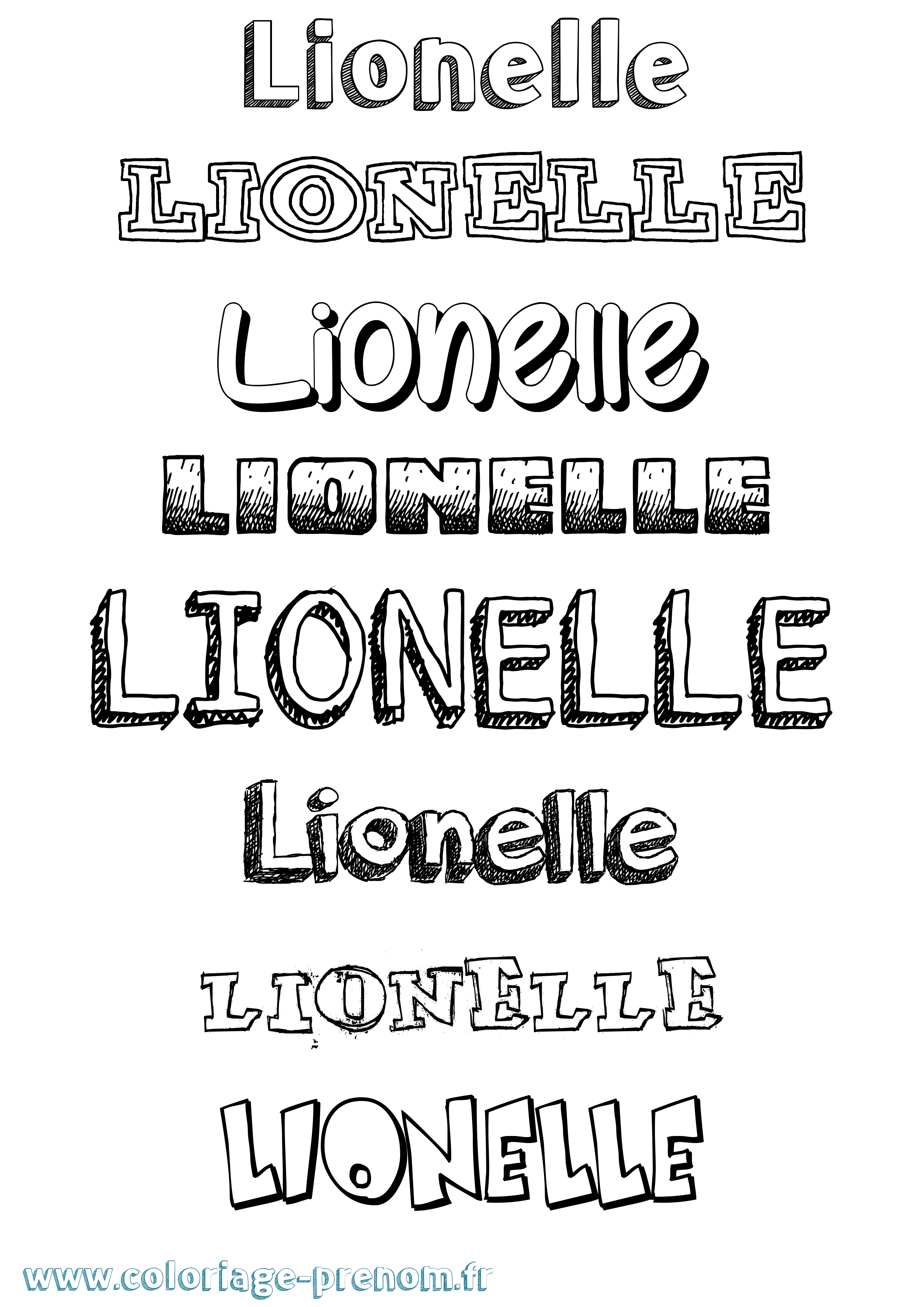 Coloriage Lionelle Dessiné Coloriage prénom Lionelle Dessiné