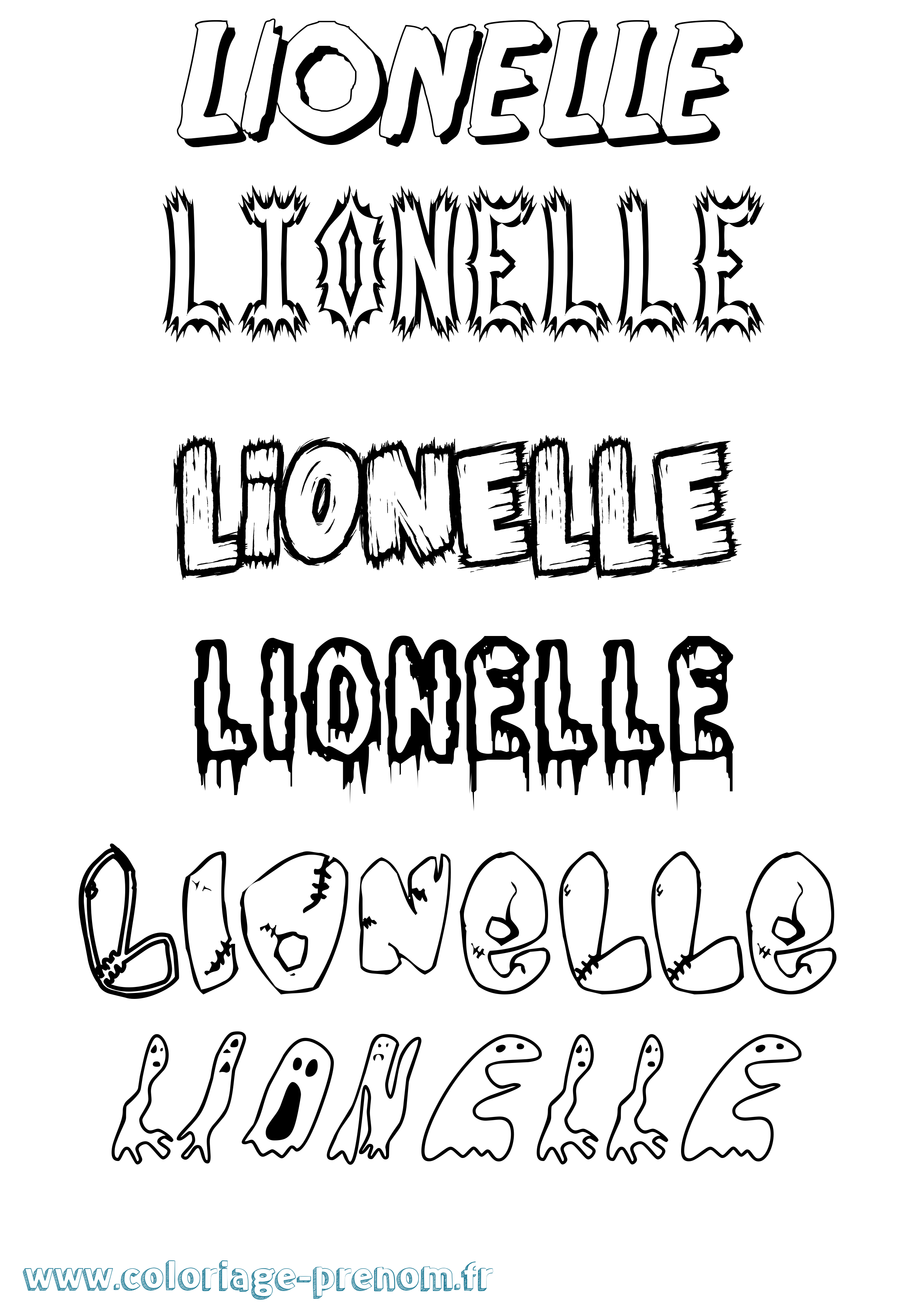Coloriage Lionelle Frisson Coloriage prénom Lionelle Frisson