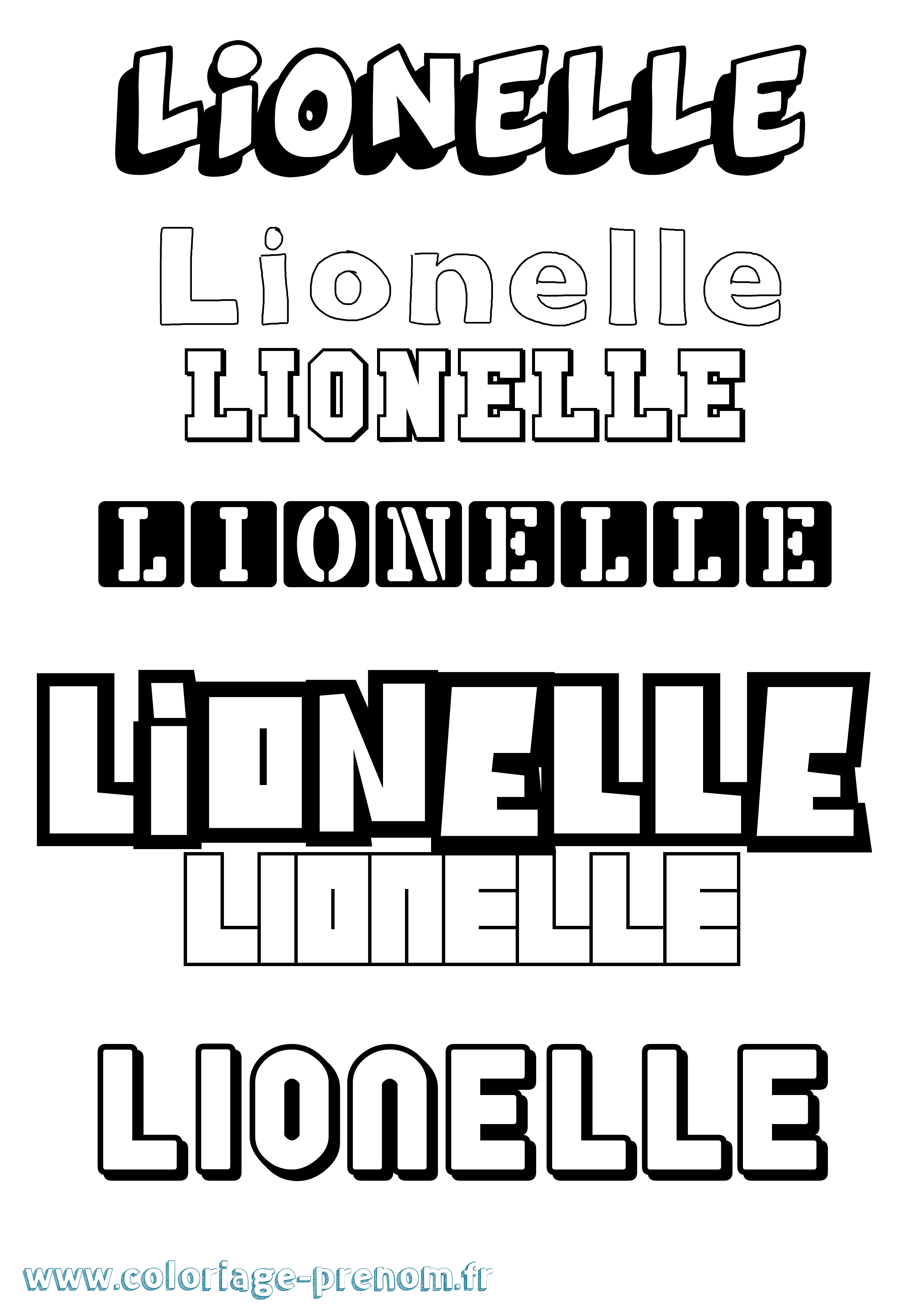 Coloriage Lionelle Simple Coloriage prénom Lionelle Simple