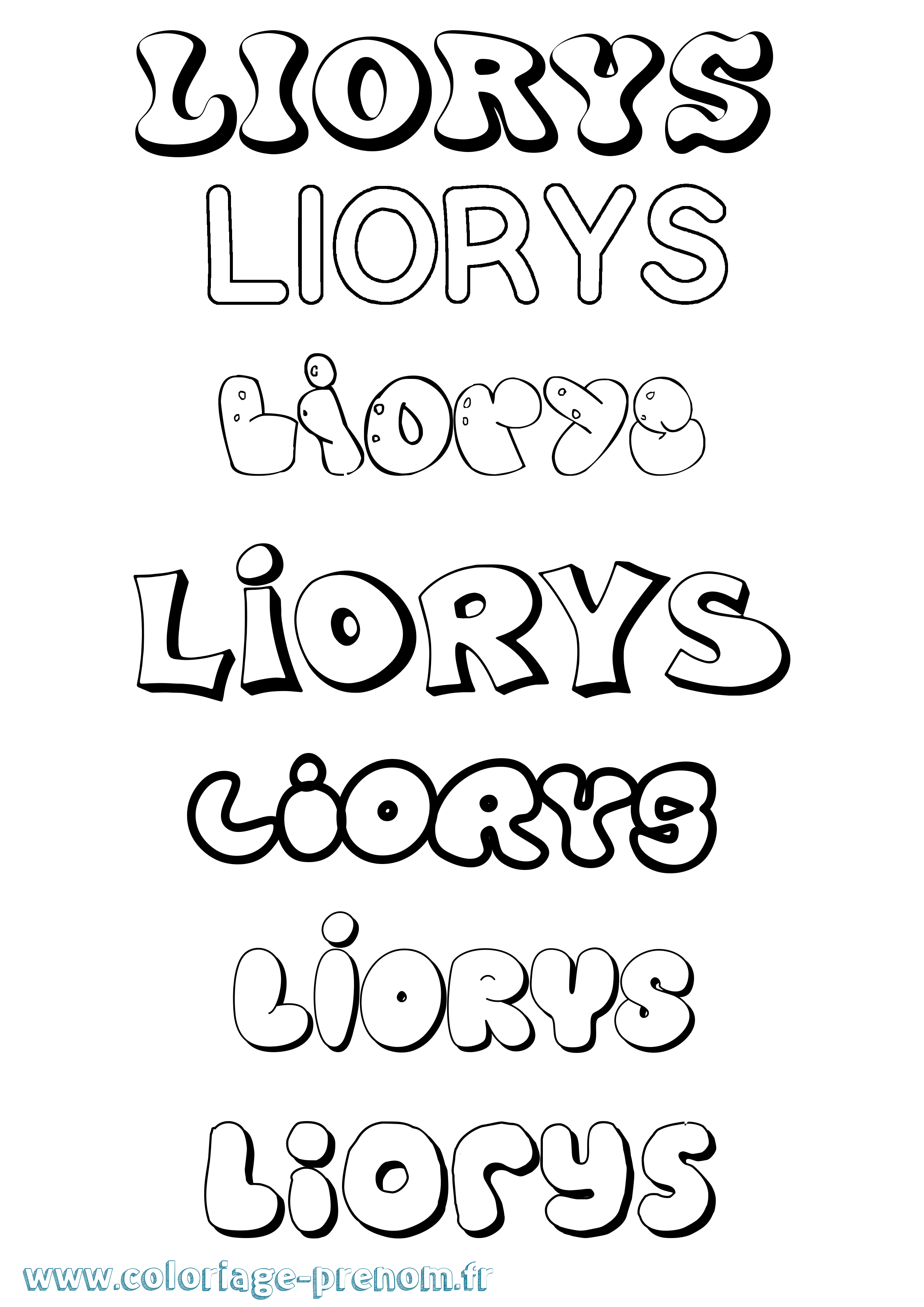 Coloriage Liorys Bubble Coloriage prénom Liorys Bubble