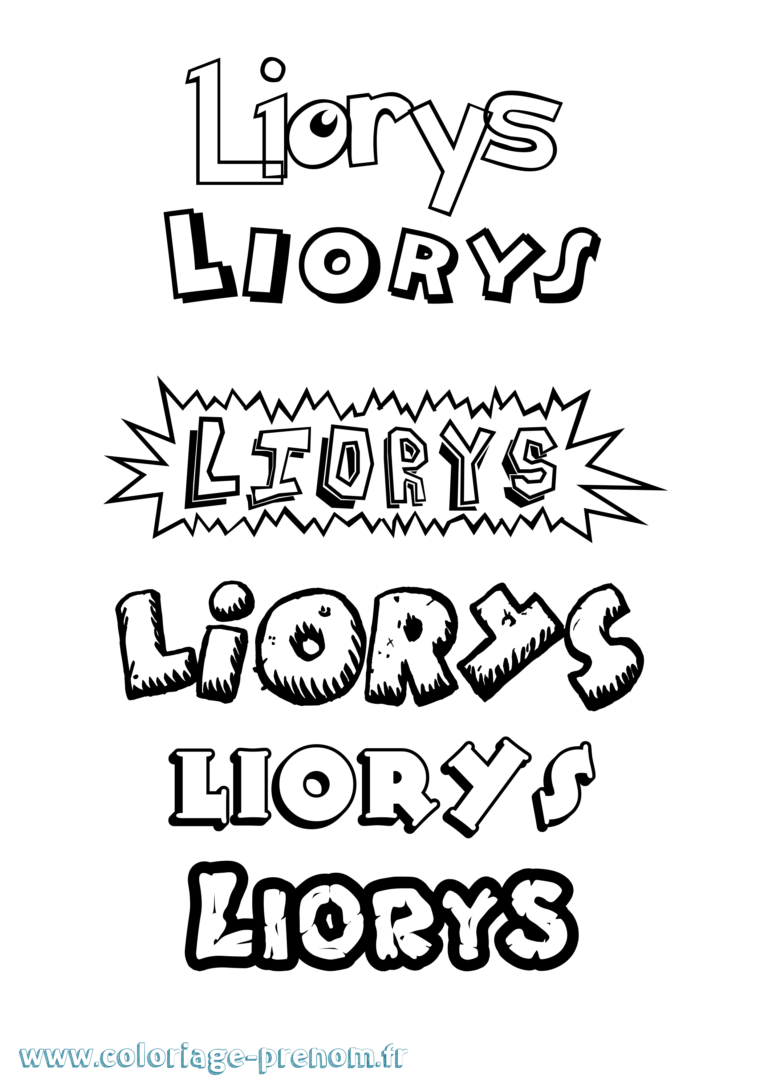 Coloriage Liorys Dessin Animé Coloriage prénom Liorys Dessin Animé