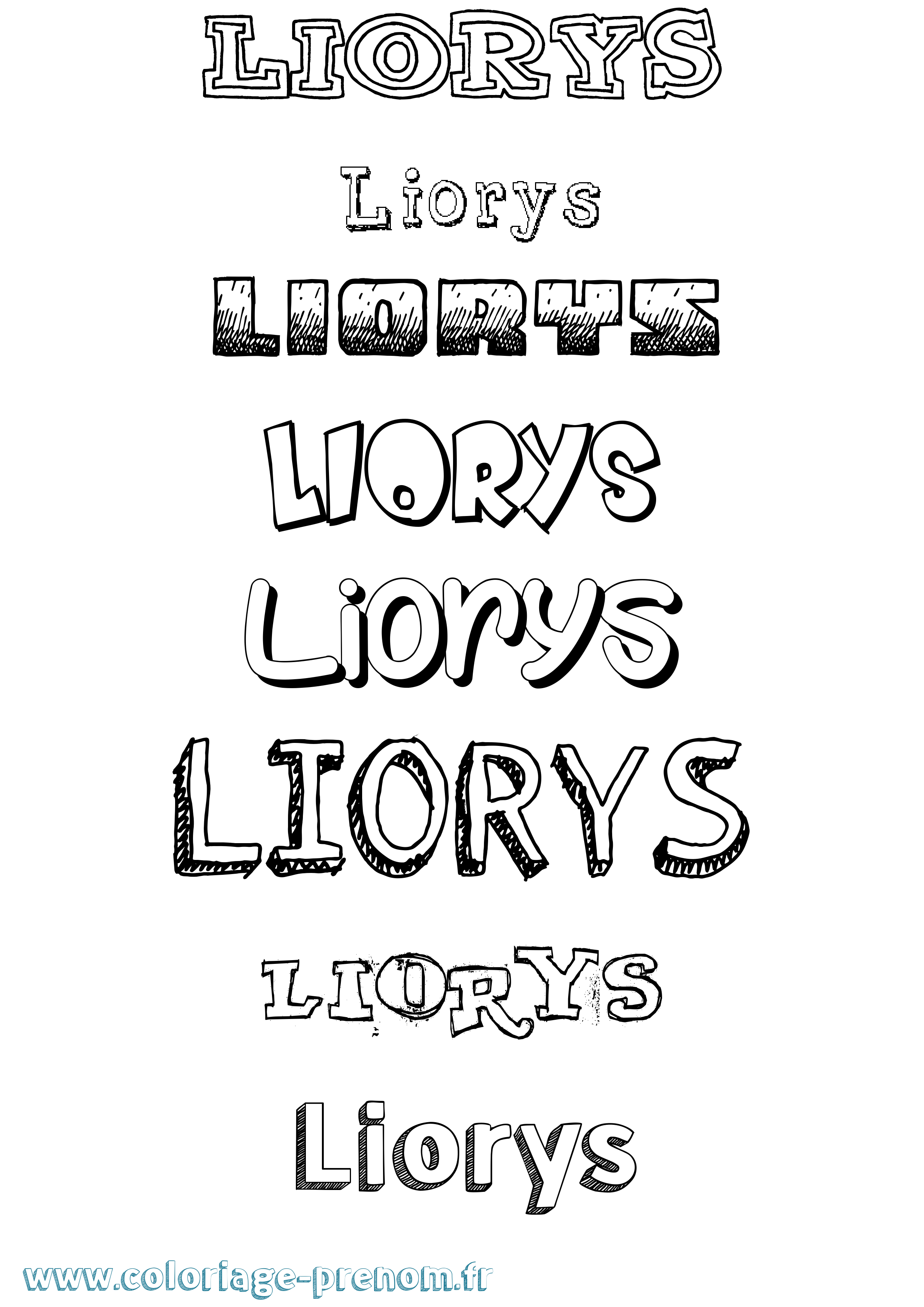 Coloriage Liorys Dessiné Coloriage prénom Liorys Dessiné