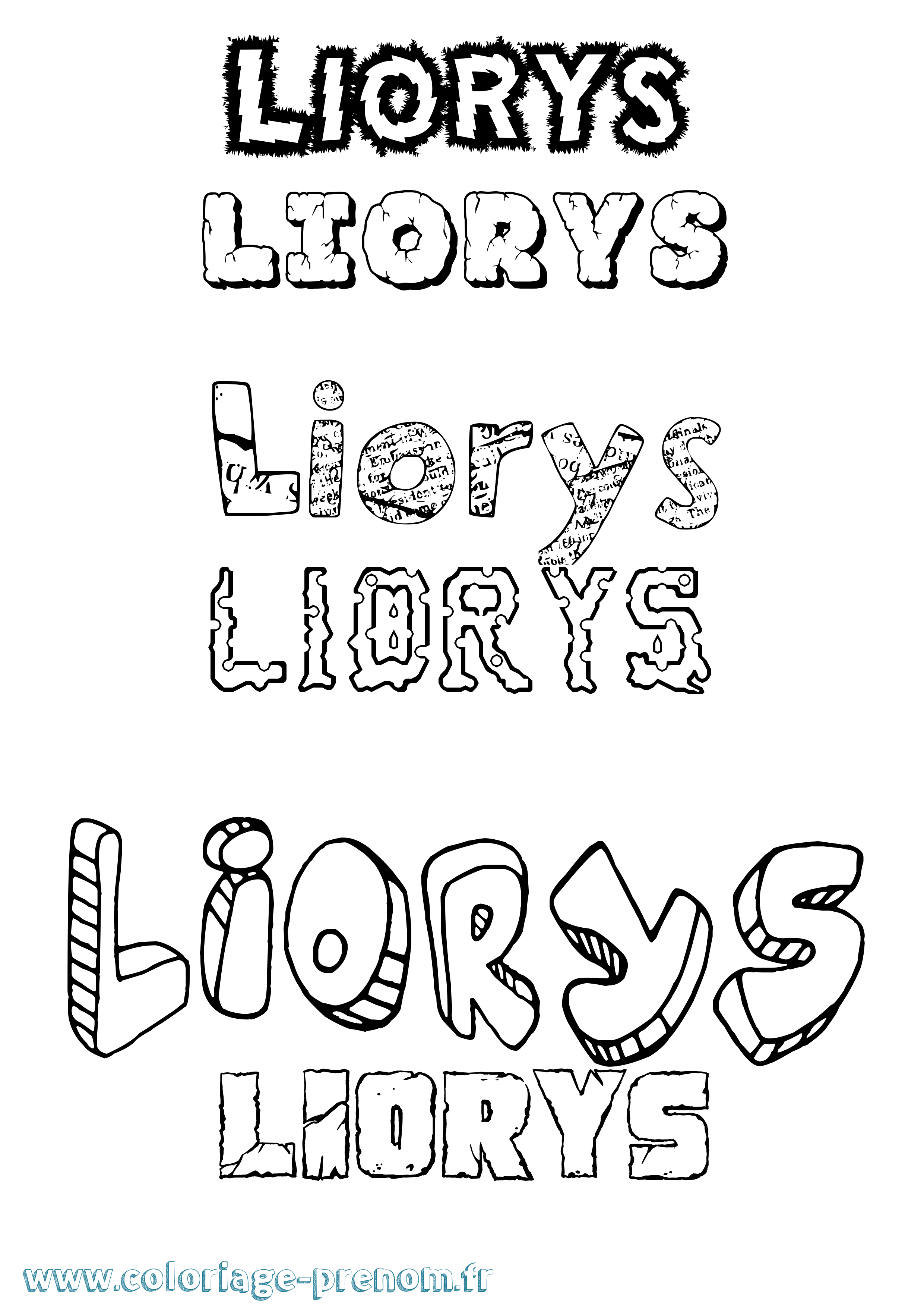 Coloriage Liorys Destructuré Coloriage prénom Liorys Destructuré