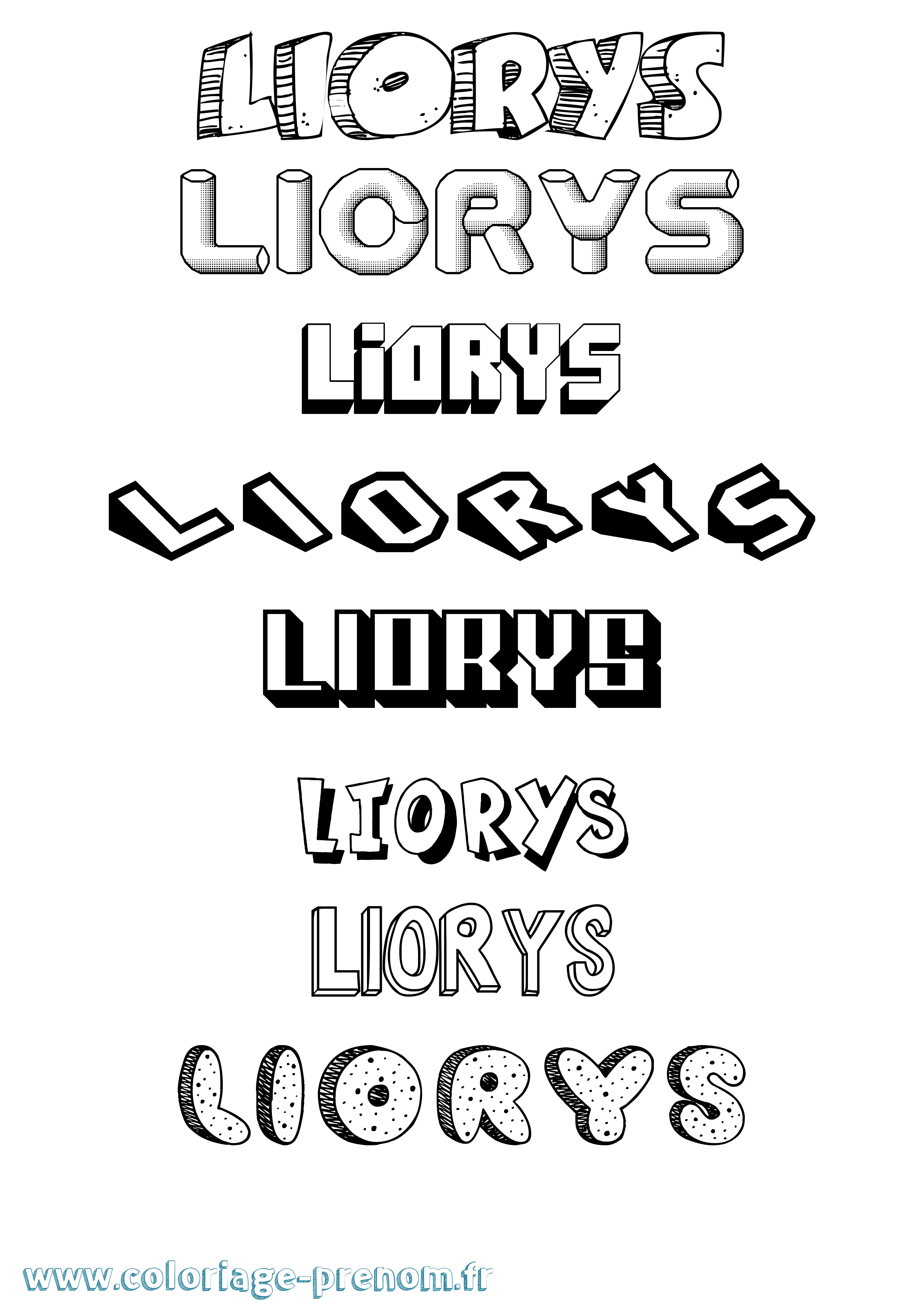 Coloriage Liorys Effet 3D Coloriage prénom Liorys Effet 3D