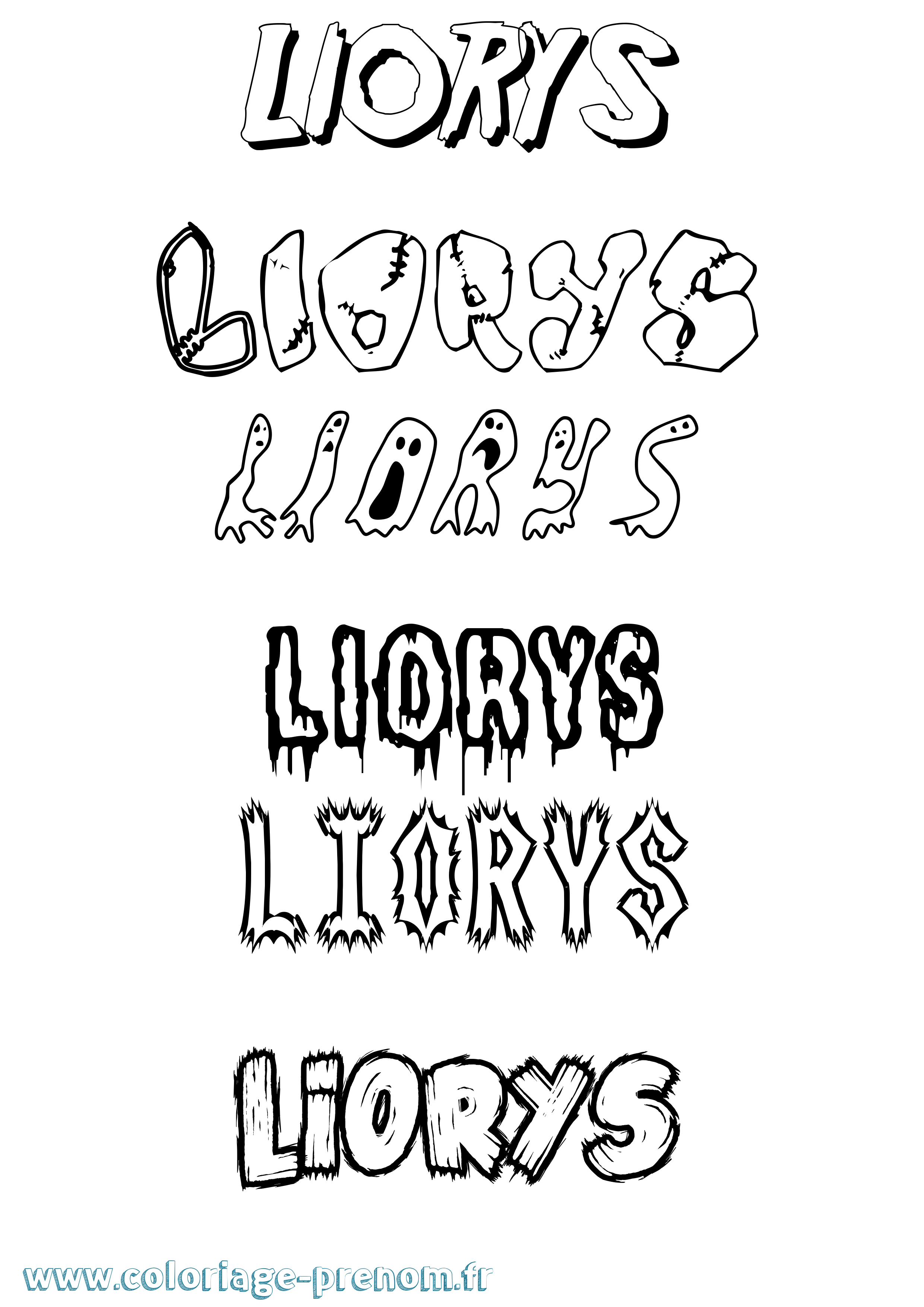 Coloriage Liorys Frisson Coloriage prénom Liorys Frisson